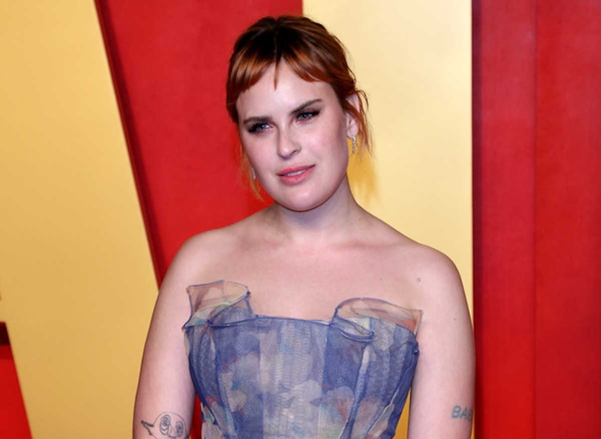 epa11214245 Tallulah Willis arrives at the 2024 Vanity Fair Oscar Party following the 96th annual Academy Awards ceremony, at the Wallis Annenberg Center for the Performing Arts in Beverly Hills, California, USA, 10 March 2024. The Oscars are presented for outstanding individual or collective efforts in filmmaking in 23 categories.  EPA