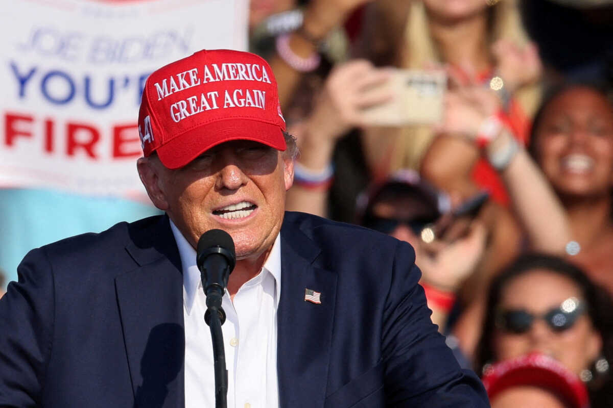 FILE PHOTO: Republican presidential candidate and former U.S. President Donald Trump speaks during a campaign rally at the Butler Farm Show in Butler, Pennsylvania, U.S., July 13, 2024. REUTERS