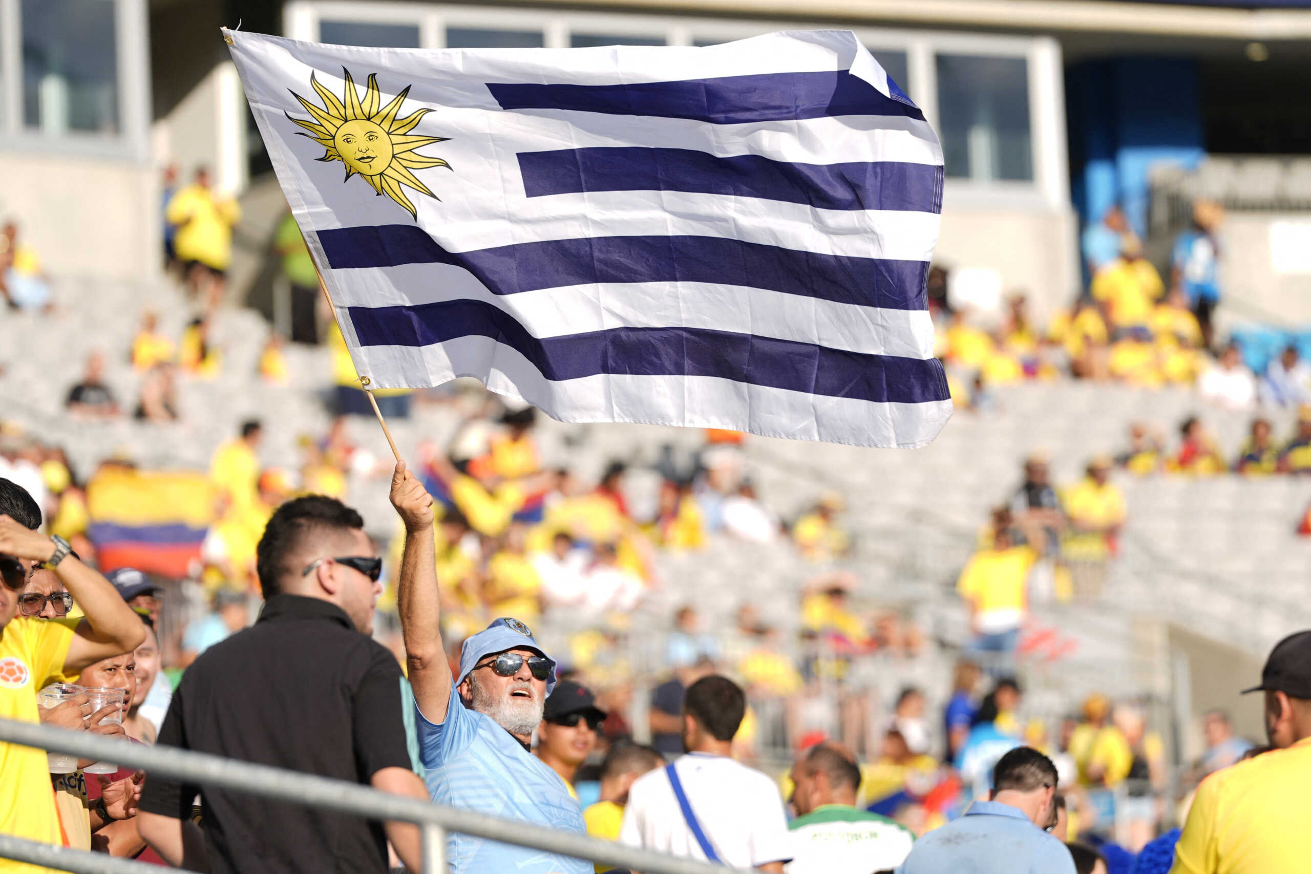 Jul 10, 2024; Charlotte, NC, USA; Fans before a Copa America semifinal match between Uruguay and Colombia at Bank of America Stadium. Mandatory Credit: Jim Dedmon-USA TODAY Sports