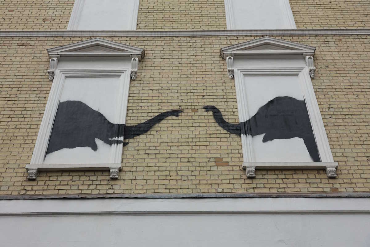 New artwork by the British artist Banksy is seen, in Fulham, London, Britain, August 6, 2024. REUTERS