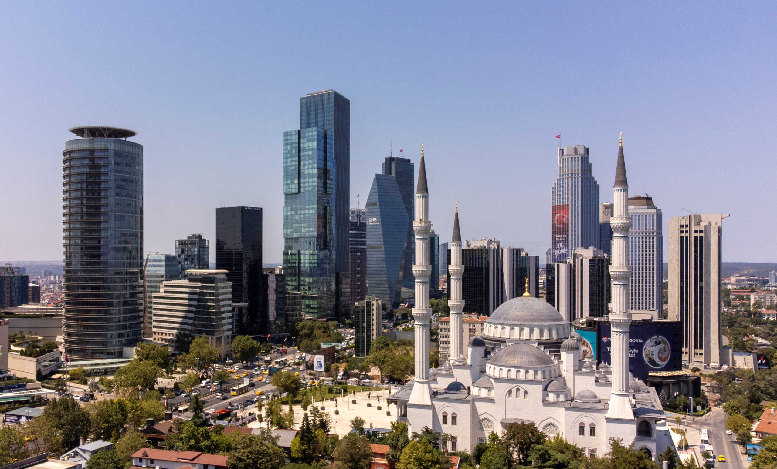 A drone view shows business and financial district of Levent, which comprises banks' headquarters and popular shopping malls, in Istanbul, Turkey, July 22, 2024. REUTERS
