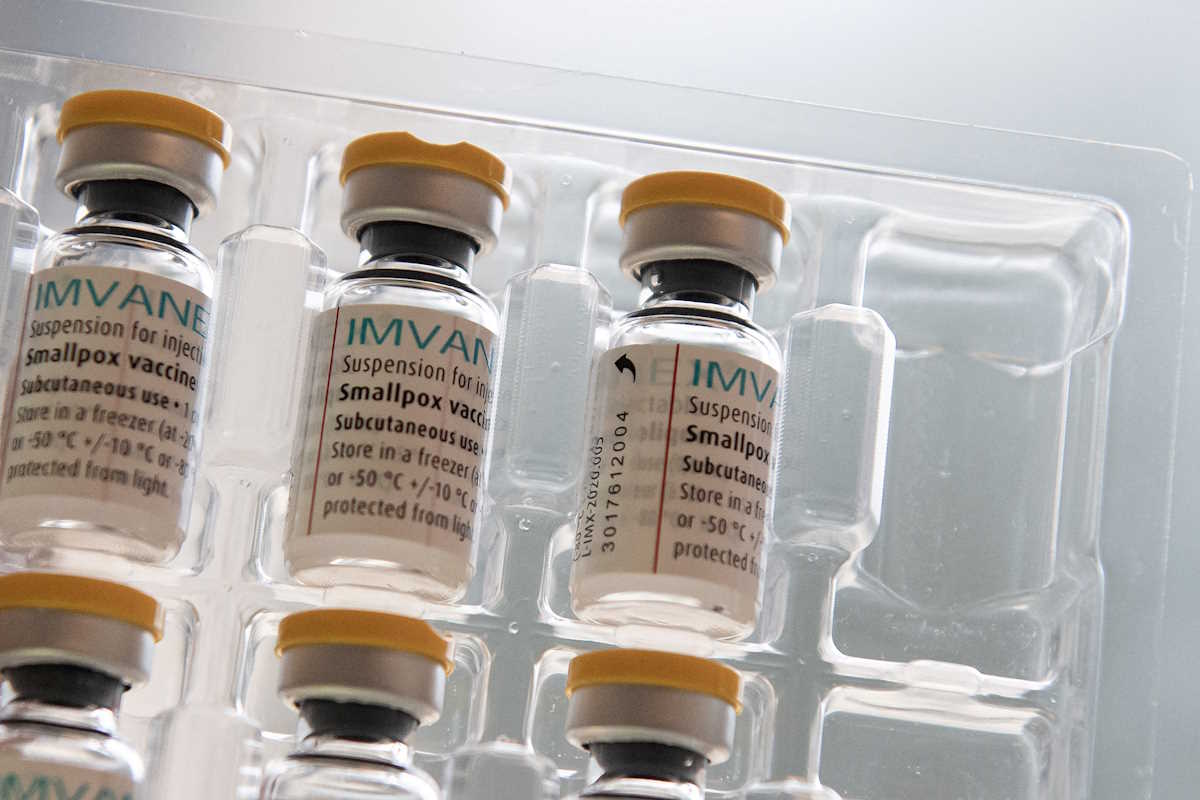 FILE PHOTO: Doses of Bavarian Nordic's Imvanex vaccine, used to protect against mpox virus, are pictured at the Edison municipal vaccination centre in Paris, France July 27, 2022. Alain Jocard