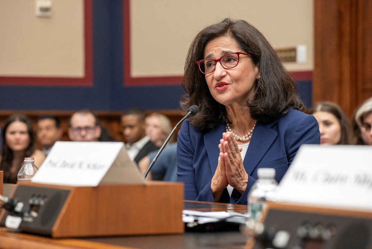 FILE PHOTO: Columbia University President Nemat "Minouche" Shafik testifies before a House Education and the Workforce Committee hearing on "Columbia University's Response to Antisemitism," on Capitol Hill in Washington, U.S., April 17, 2024. REUTERS