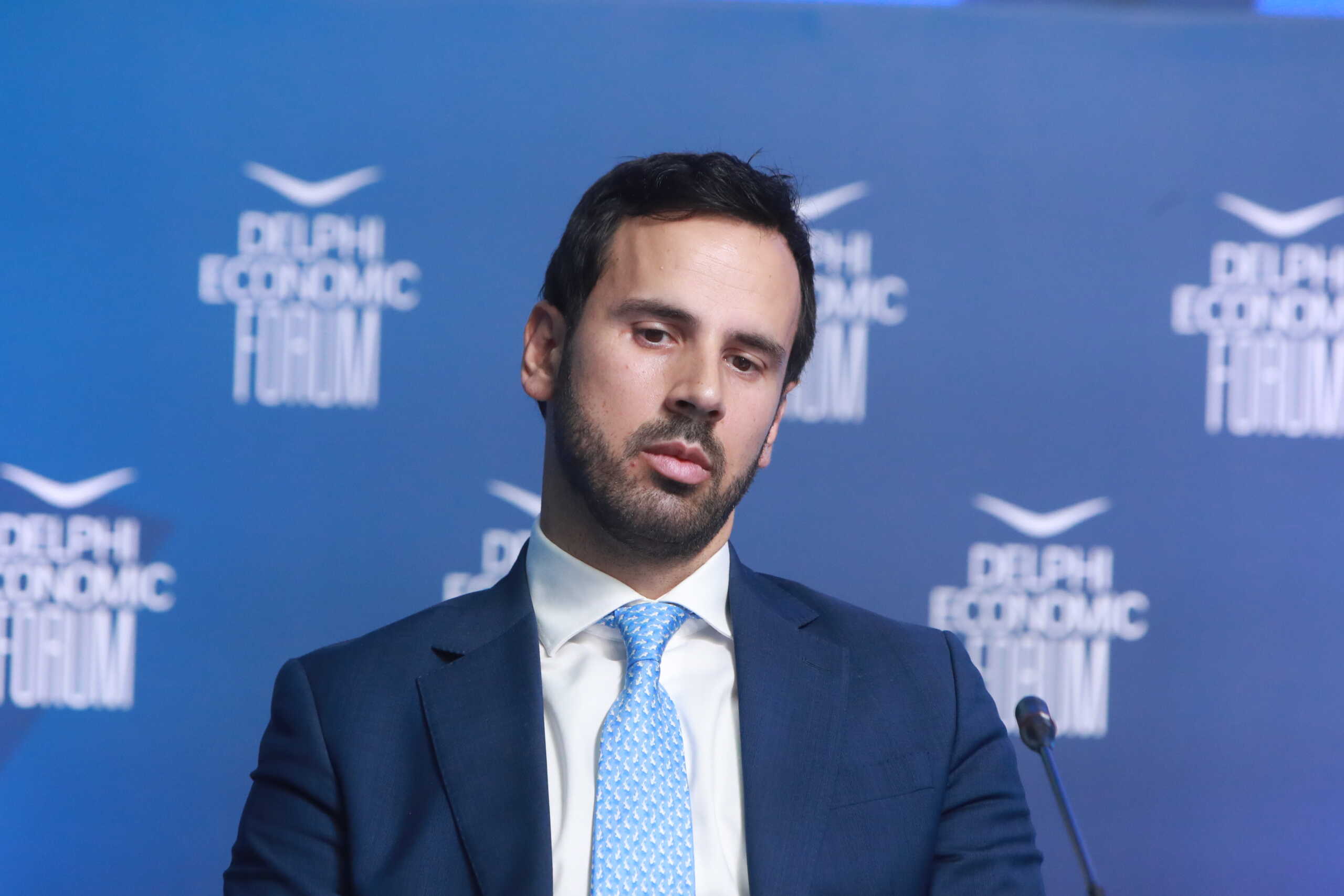Στιγμιότυπο από την τέταρτη ημέρα εργασιών του 9ου Οικονομικού Φόρουμ των Δελφών, Σάββατο 13 Απριλίου 2024. (ΒΑΣΙΛΗΣ ΜΑΡΟΥΚΑΣ