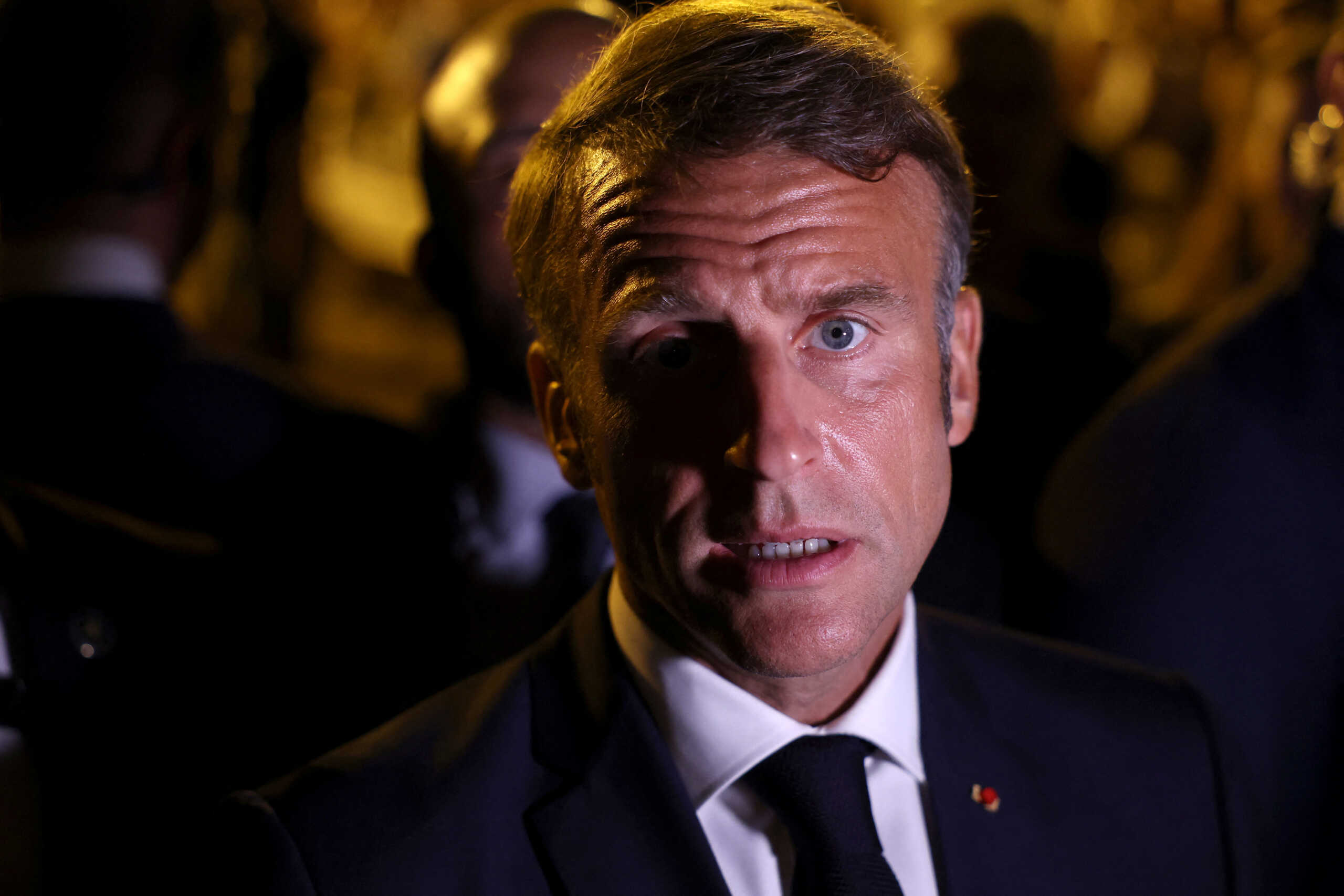 French President Emmanuel Macron attends a ceremony to commemorate the 80th anniversary of the liberation of the village Bormes-les-Mimosas, France, August 17, 2024.  REUTERS