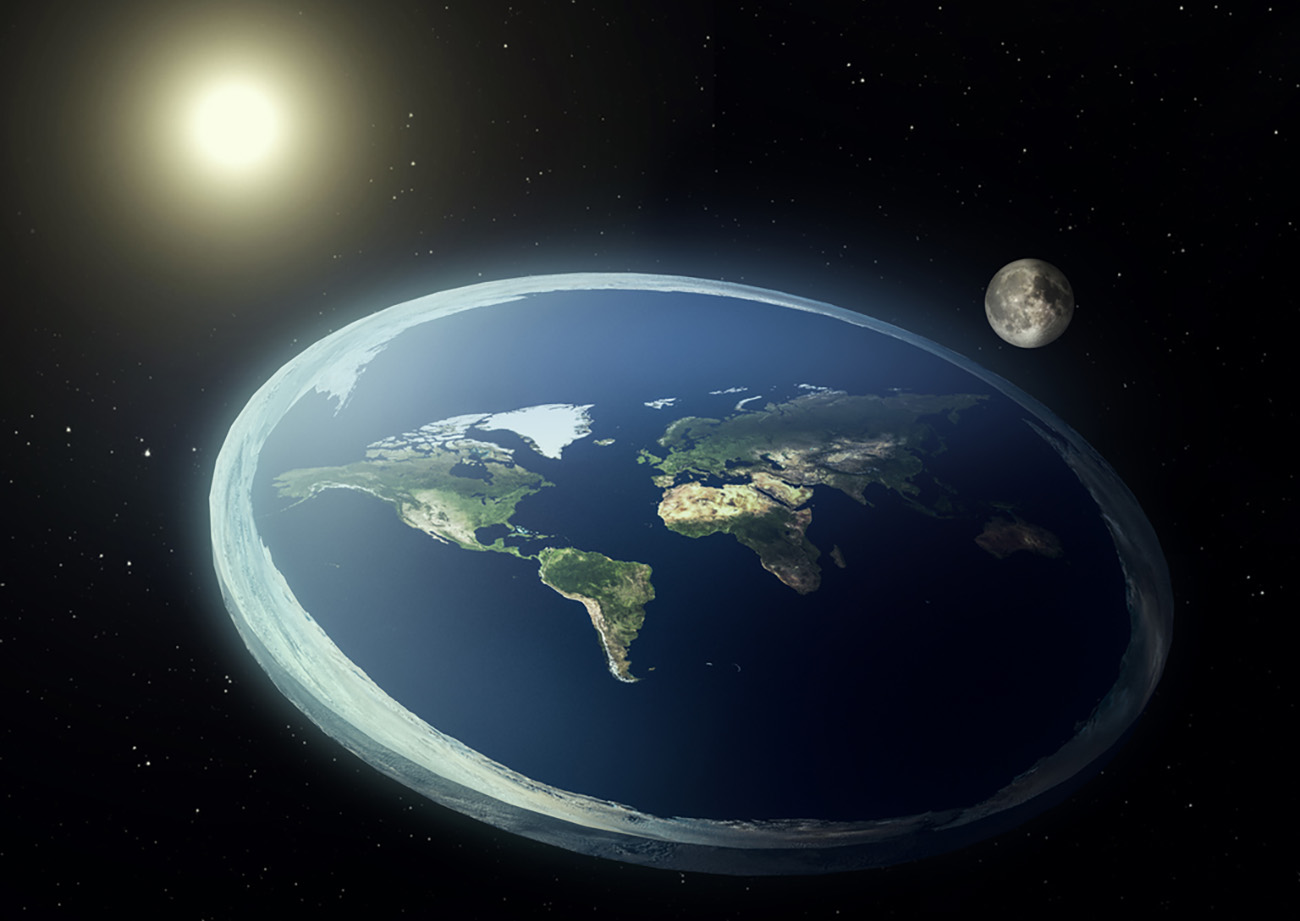 flat earth theory. Elements of this image furnished by public domain NASA images: https: