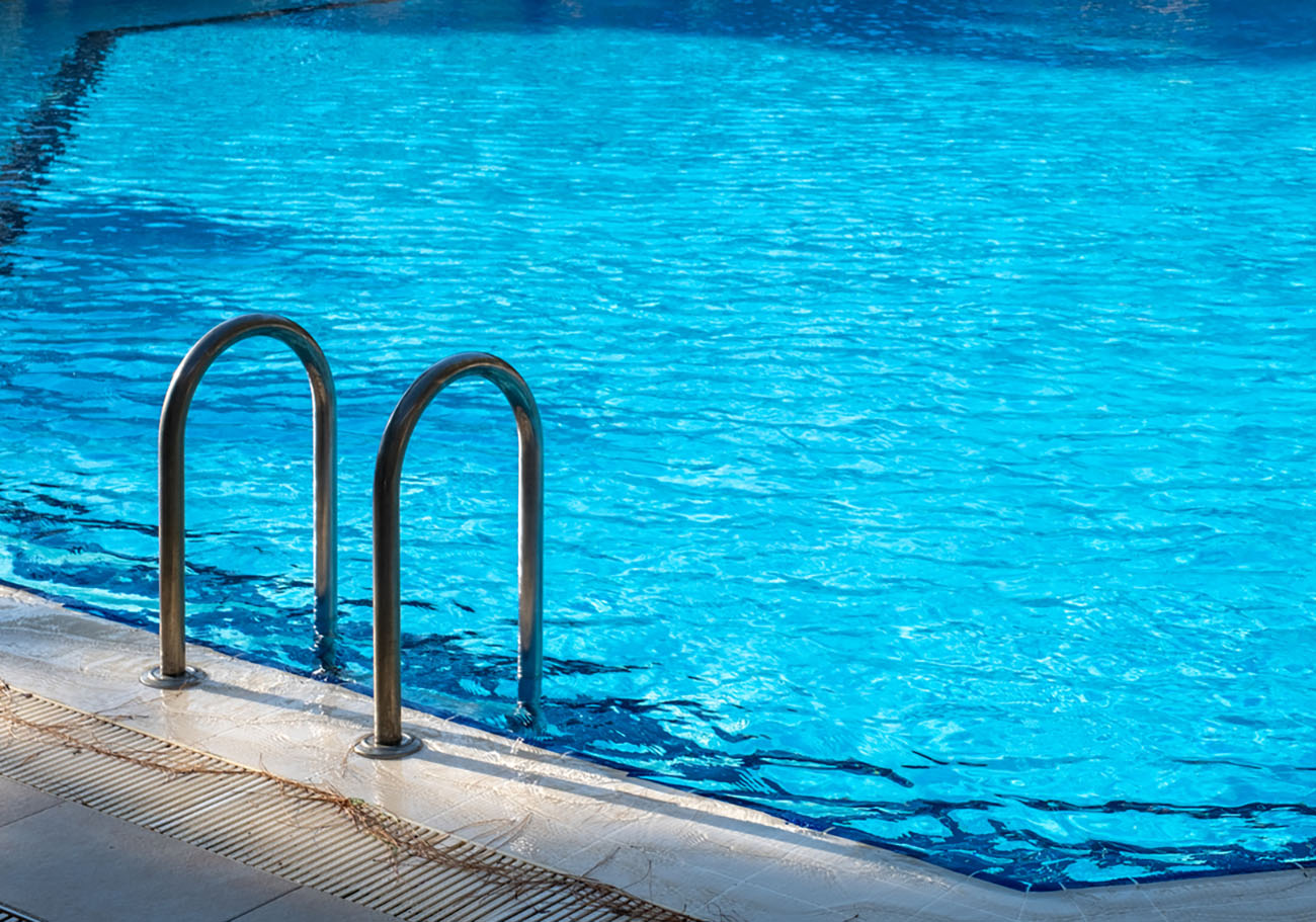 pool ladder background, front view