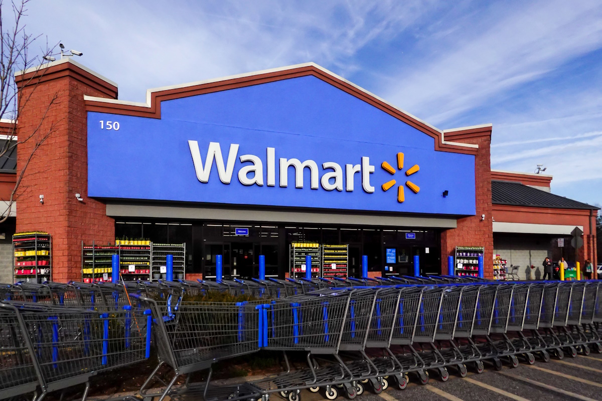 Prince Frederick, Maryland USA Feb 25, 2023 The entrance and sign to A Wlmart superstore.