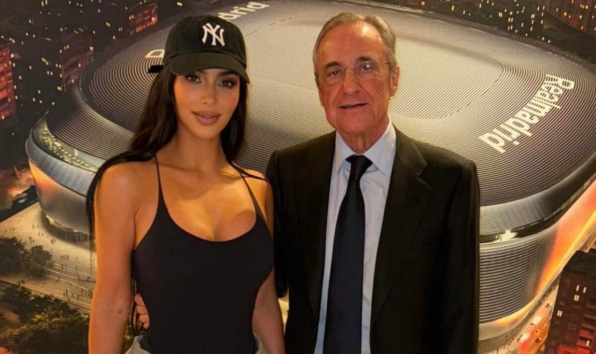 Η Κιμ Καρντάσιαν είδε αγώνα της Ρεάλ Μαδρίτης στο «Bernabeu» και φωτογραφήθηκε με τον Φλορεντίνο Πέρεθ και τον Βινίσιους