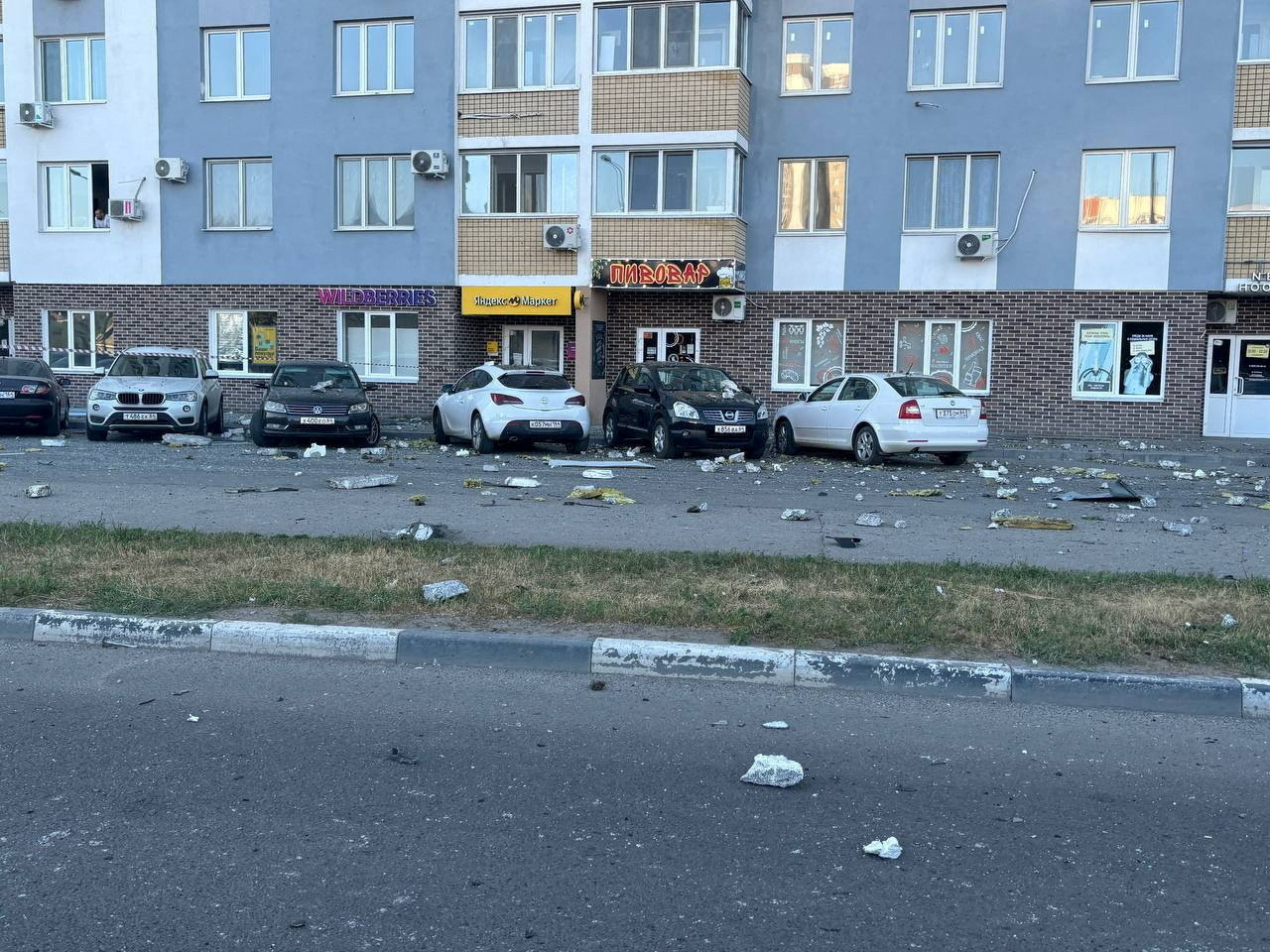 General view of a damaged building in the aftermath of a Ukrainian drone attack, as per Russian officials, in Engels, Saratov Region, Russia, August 26, 2024 in this picture obtained from social media. Roman Busargin via Telegram