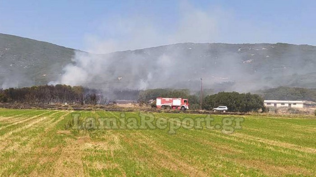 Φωτιά στη Λαμία: Σκληρή μάχη για να μην φτάσει η φωτιά σε κλειστό στρατόπεδο – Τραυματίστηκε πυροσβέστης