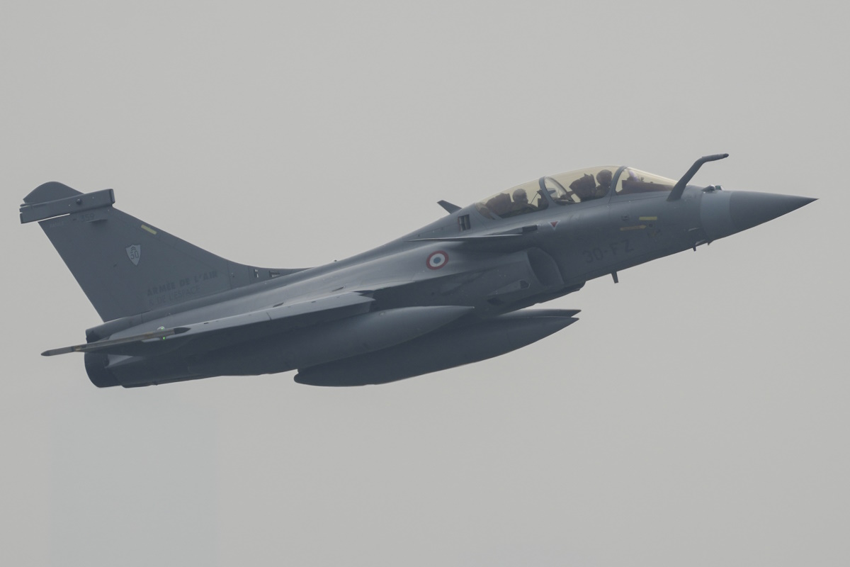 France's Rafale fighter jet performs during visiting Indonesia on the Pegase 2024 mission at Halim Perdanakusuma airport in Jakarta, Indonesia, Wednesday, July 24, 2024. (AP Photo