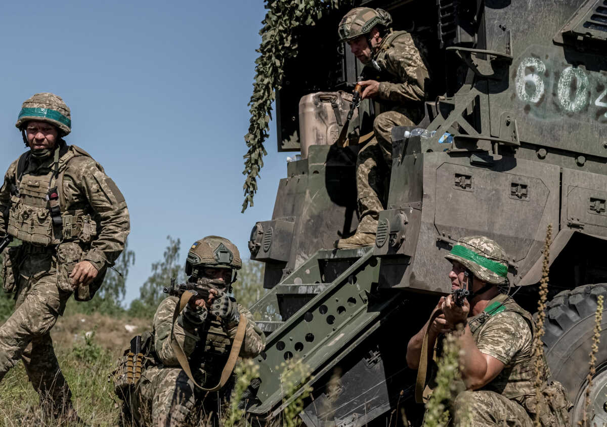 Servicemen of the 41st Mechanized Brigade of the Ukrainian Armed Forces take part in an exercise, amid Russia's attack on Ukraine, in an undisclosed location, Ukraine August 17, 2024. REUTERS