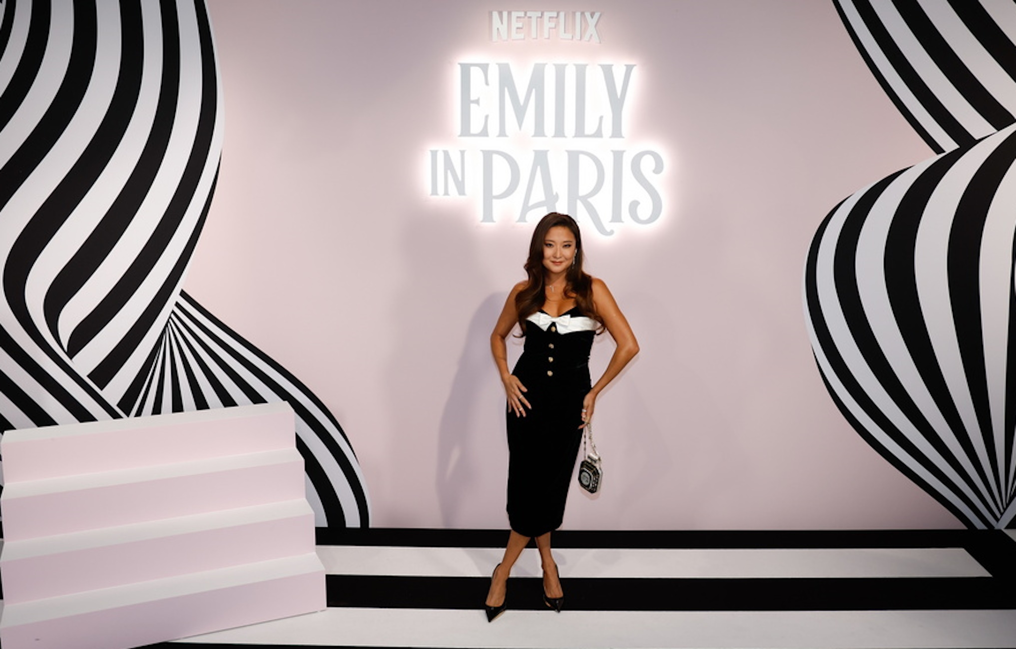 epa11601093 US actress Ashley Park poses during the photocall of the presentation of the Netflix series 'Emily in Paris' season four in Paris, France, 12 September 2024. The fourth season of the romantic comedy-drama is released in two parts. The season's first half was released on 15 August 2024, and the second part will premiere on 12 September 2024.  EPA