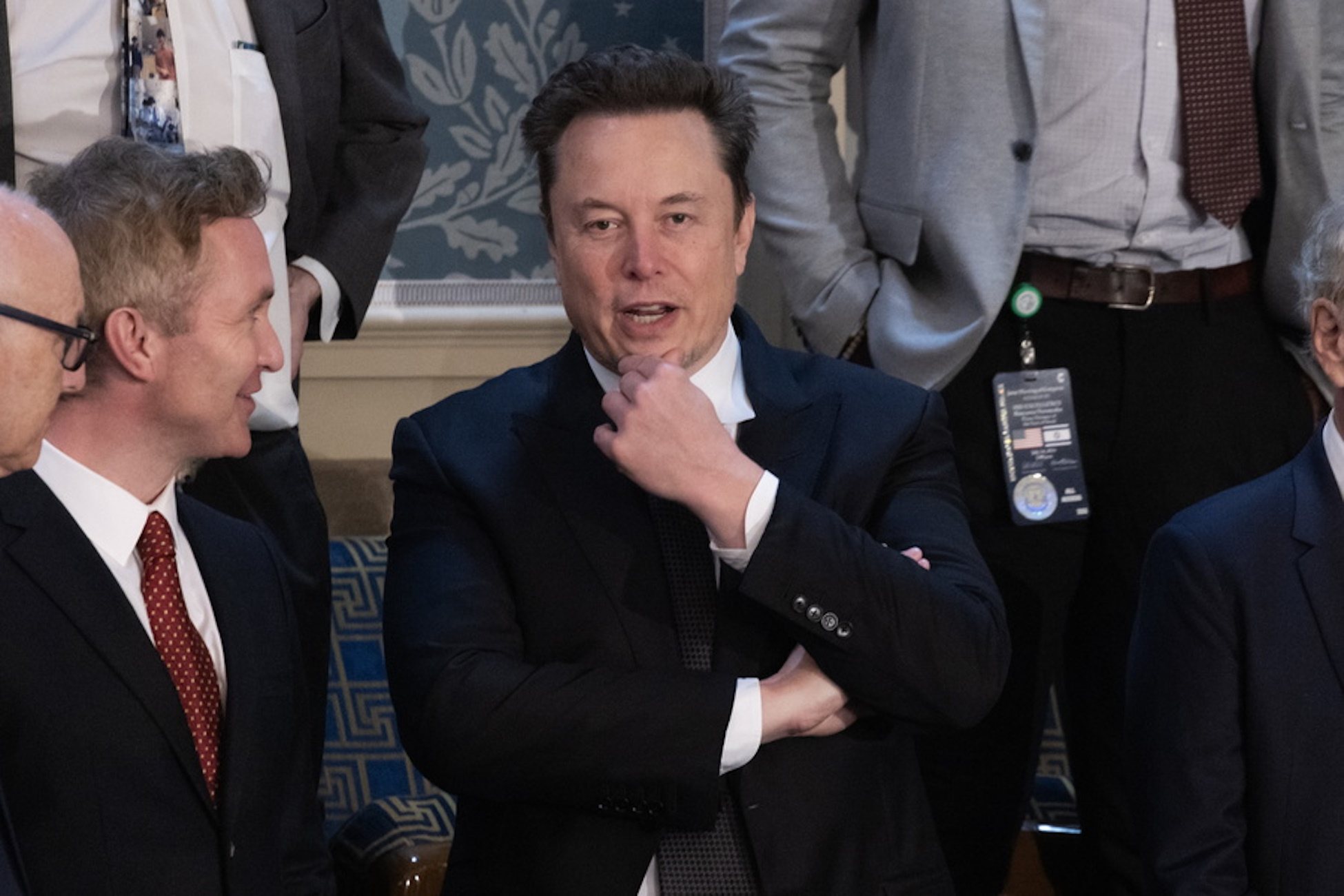 epa11494799 Businessperson Elon Musk (C) attends Prime Minister of Israel Benjamin Netanyahu's address to a joint meeting of Congress in the chamber of the US House of Representatives on Capitol Hill in Washington, DC, USA, 24 July 2024. Netanyahu's address to a joint meeting of the US Congress comes amid a close 2024 US presidential election cycle. Thousands of pro-Palestinian protesters were expected to gather near the US Capitol when Netanyahu becomes the first leader to address the US Congress four times.  EPA