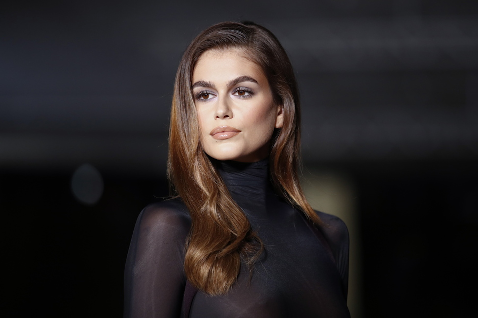 epa10246244 US model-actress Kaia Jordan Gerber poses on the red carpet prior to the Second Annual Academy Museum Gala at the Academy Museum in Los Angeles, California, USA, 15 October 2022.  EPA