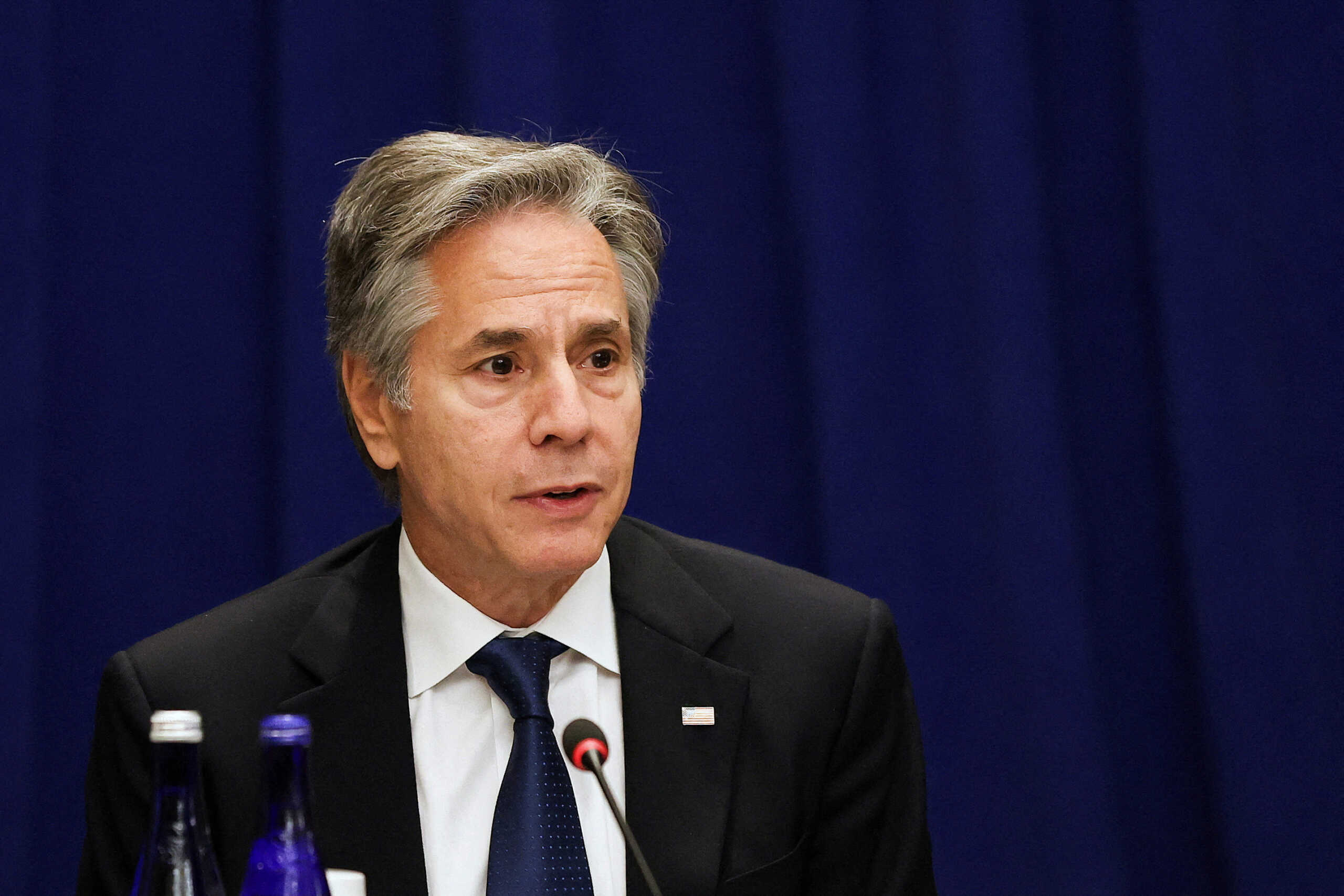 U.S. Secretary of State Antony J. Blinken speaks during a ministerial meeting of the Foreign Ministry Channel for Global Health Security, in New York, U.S. Sept. 27, 2024. Heather Khalifa