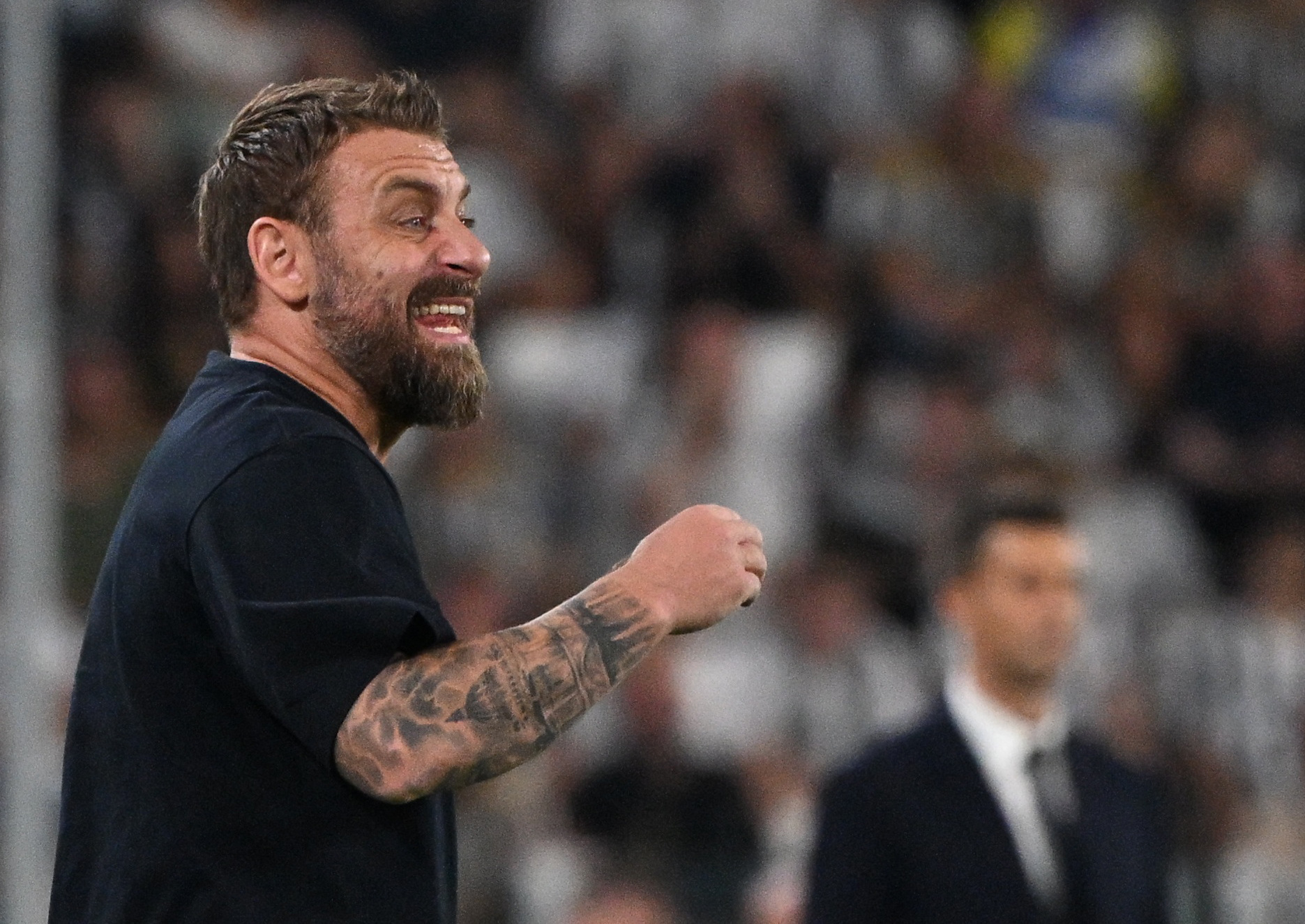 Soccer Football - Serie A - Juventus v AS Roma - Allianz Stadium, Turin, Italy - September 1, 2024  AS Roma coach Daniele De Rossi reacts REUTERS