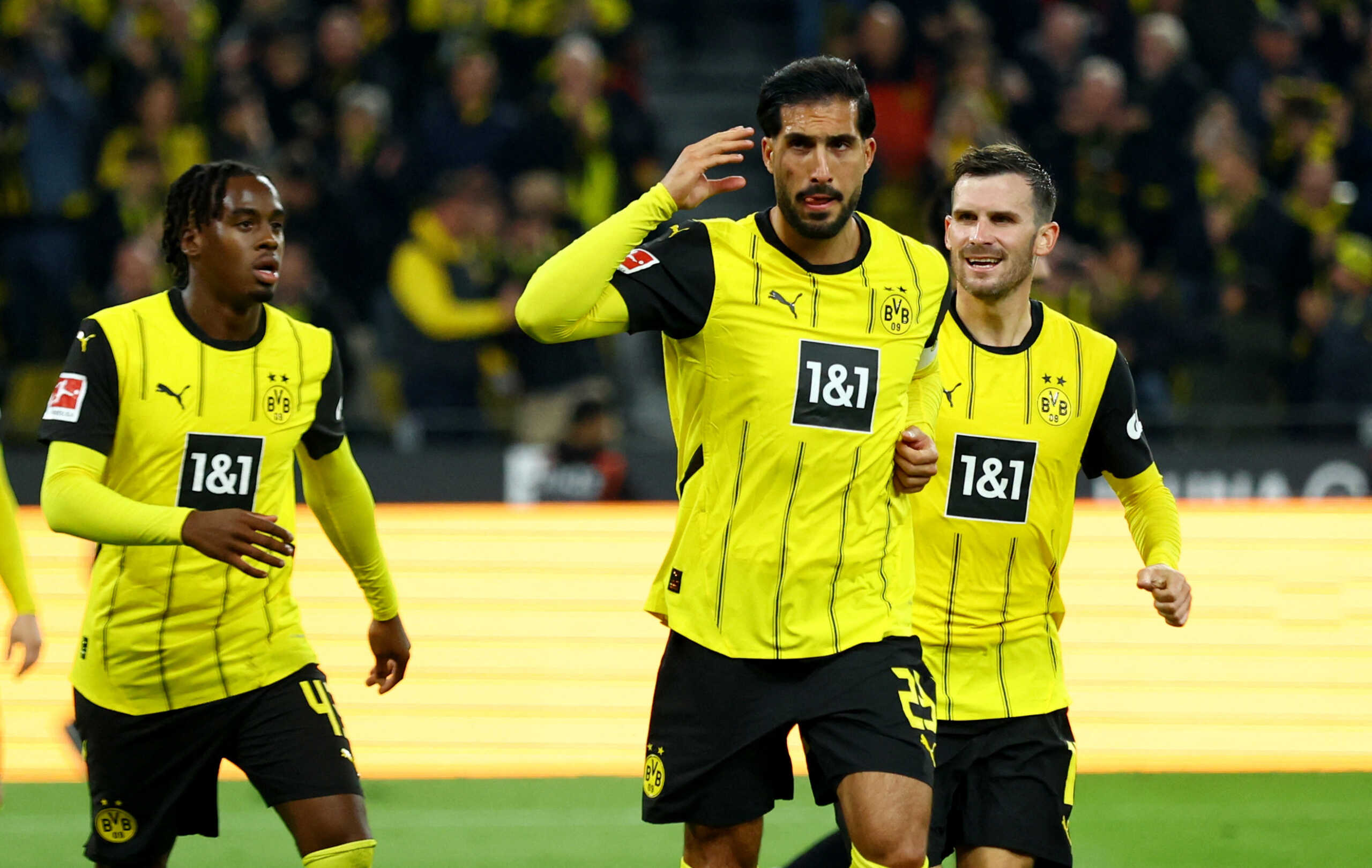 Soccer Football - Bundesliga - Borussia Dortmund v 1. FC Heidenheim - Signal Iduna Park, Dortmund, Germany - September 13, 2024 Borussia Dortmund's Emre Can celebrates scoring their fourth goal REUTERS