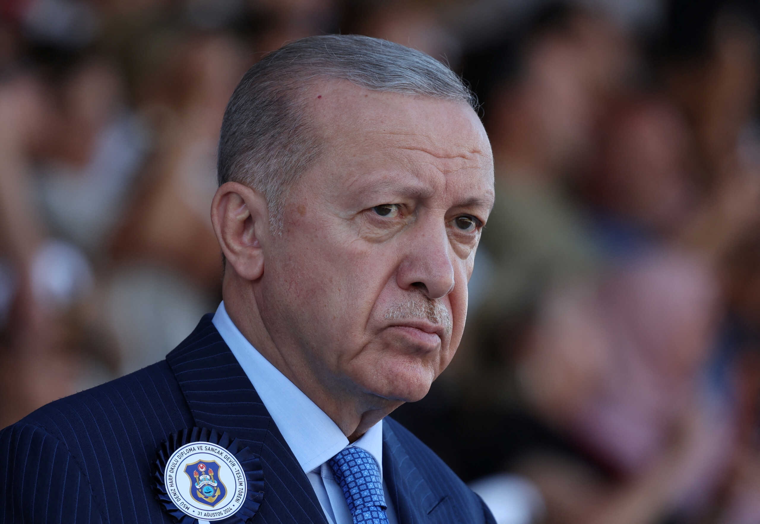 Turkish President Tayyip Erdogan attends a graduation ceremony at the Naval Academy in Istanbul, Turkey August 31, 2024. REUTERS