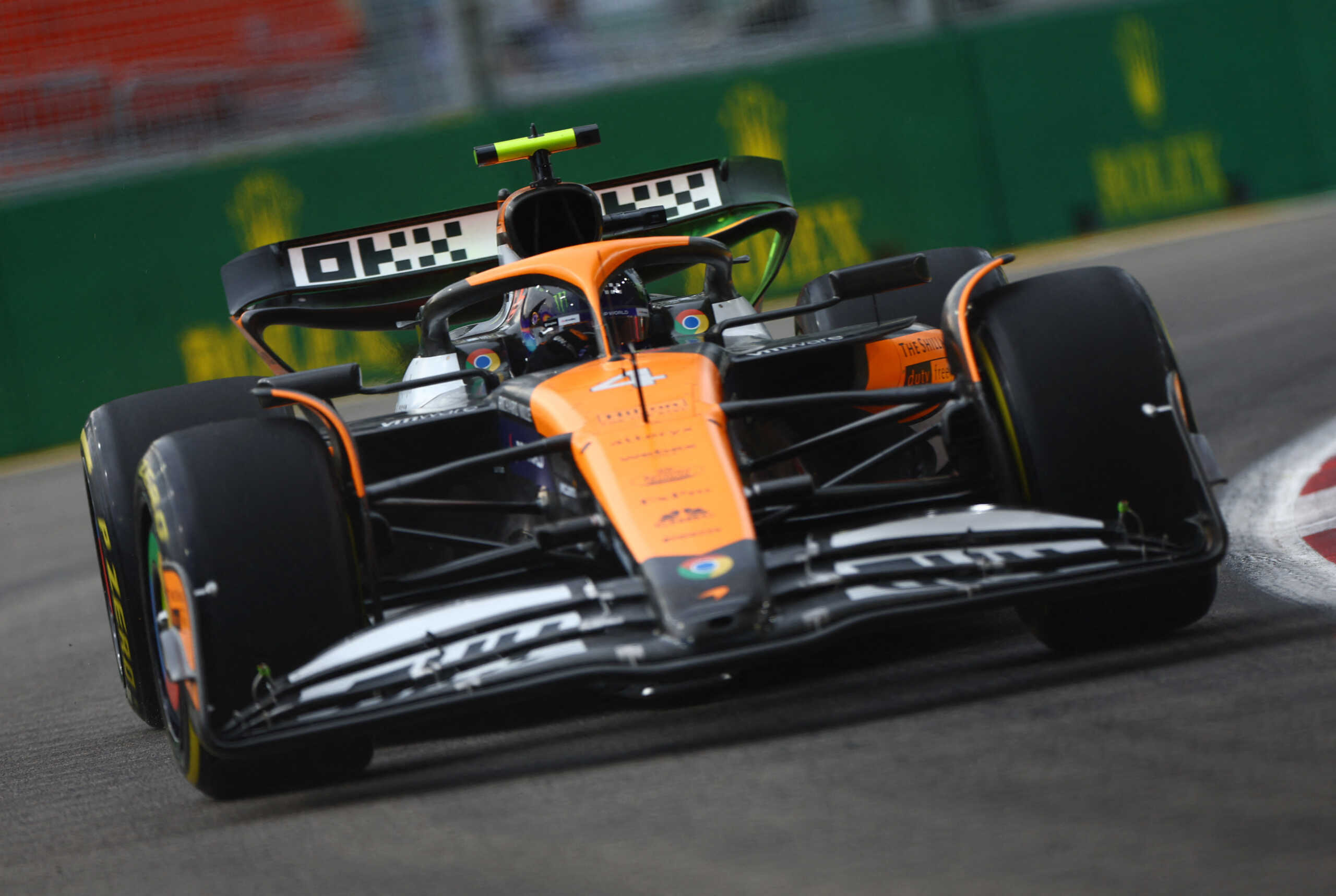 Formula One F1 - Singapore Grand Prix - Marina Bay Street Circuit, Singapore - September 20, 2024 McLaren's Lando Norris during practice REUTERS