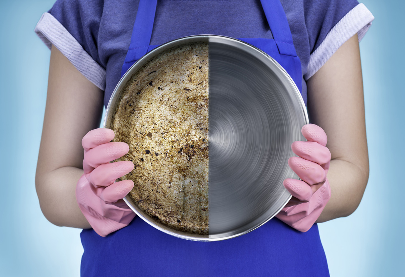 Cooking Pan, Saucepan, Cleaning, Washing Dishes, Human Hand