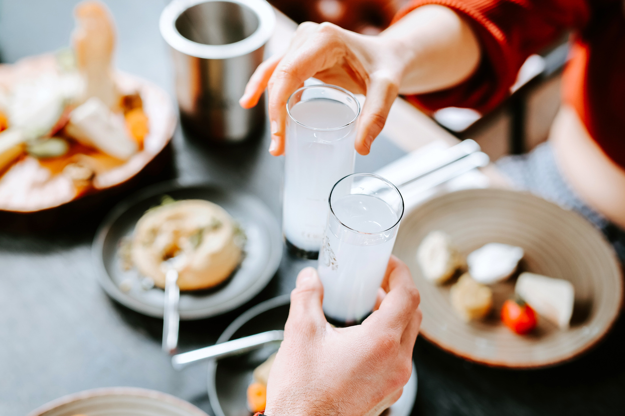 Turkish Traditional Dinning Table with Traditional Special Alcohol Raki