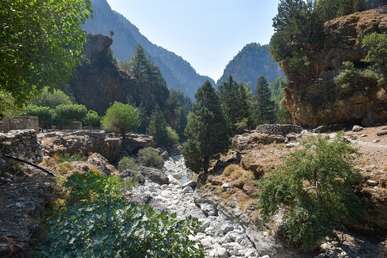 Greece Cretan Samaria Gorge Agia Roumeli: A popular destination in Crete, Greece, featuring the iconic Samaria Gorge.