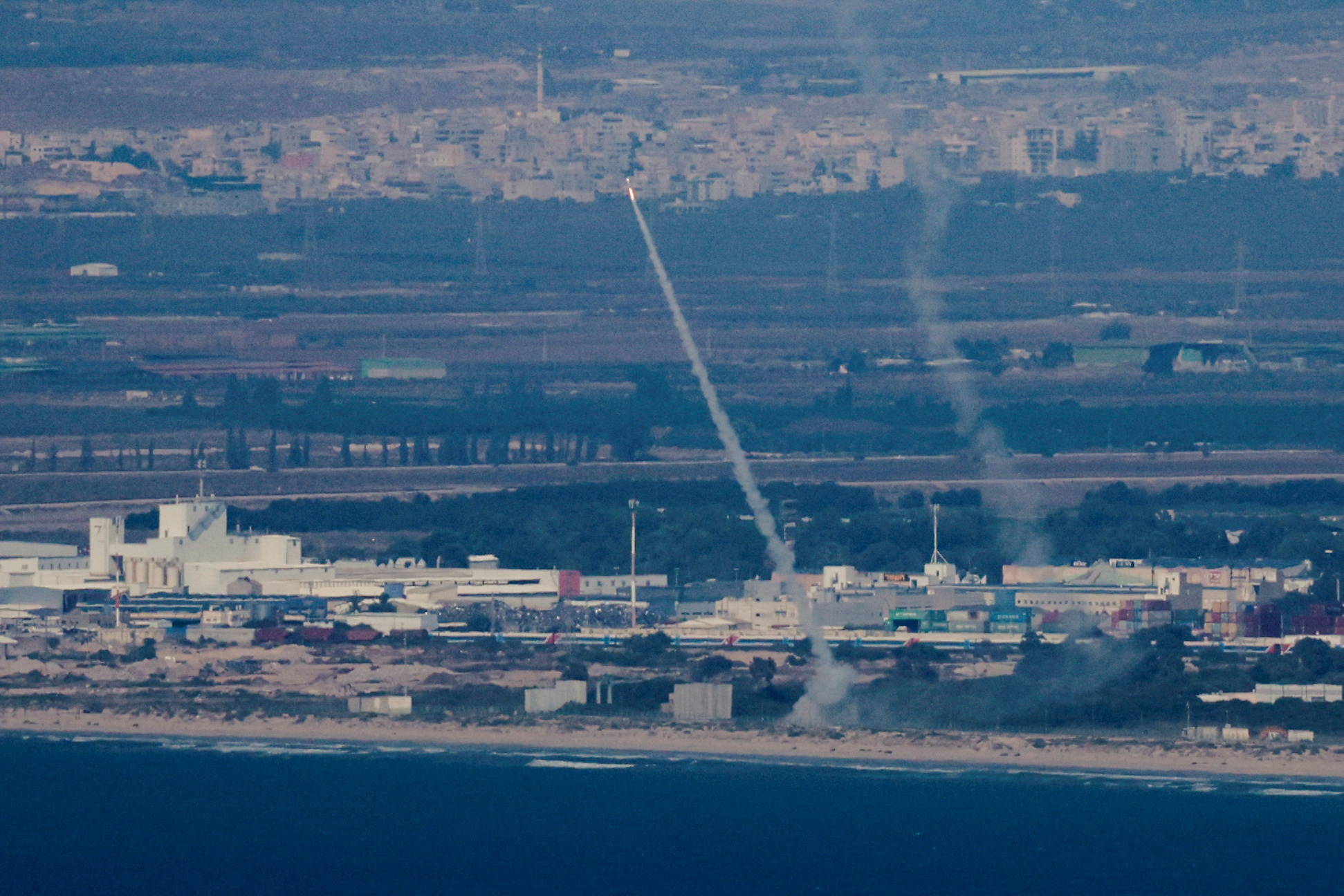 Israel's Iron Dome anti-missile system operates for interceptions as rockets are launched from Lebanon towards Israel, amid cross-border hostilities between Hezbollah and Israel, as seen from Haifa, Israel, September 24, 2024. REUTERS
