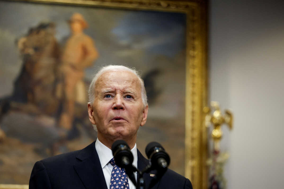 U.S. President Joe Biden delivers remarks on the response to Hurricane Helene, in the Roosevelt Room at the White House, in Washington, U.S., September 30, 2024. REUTERS