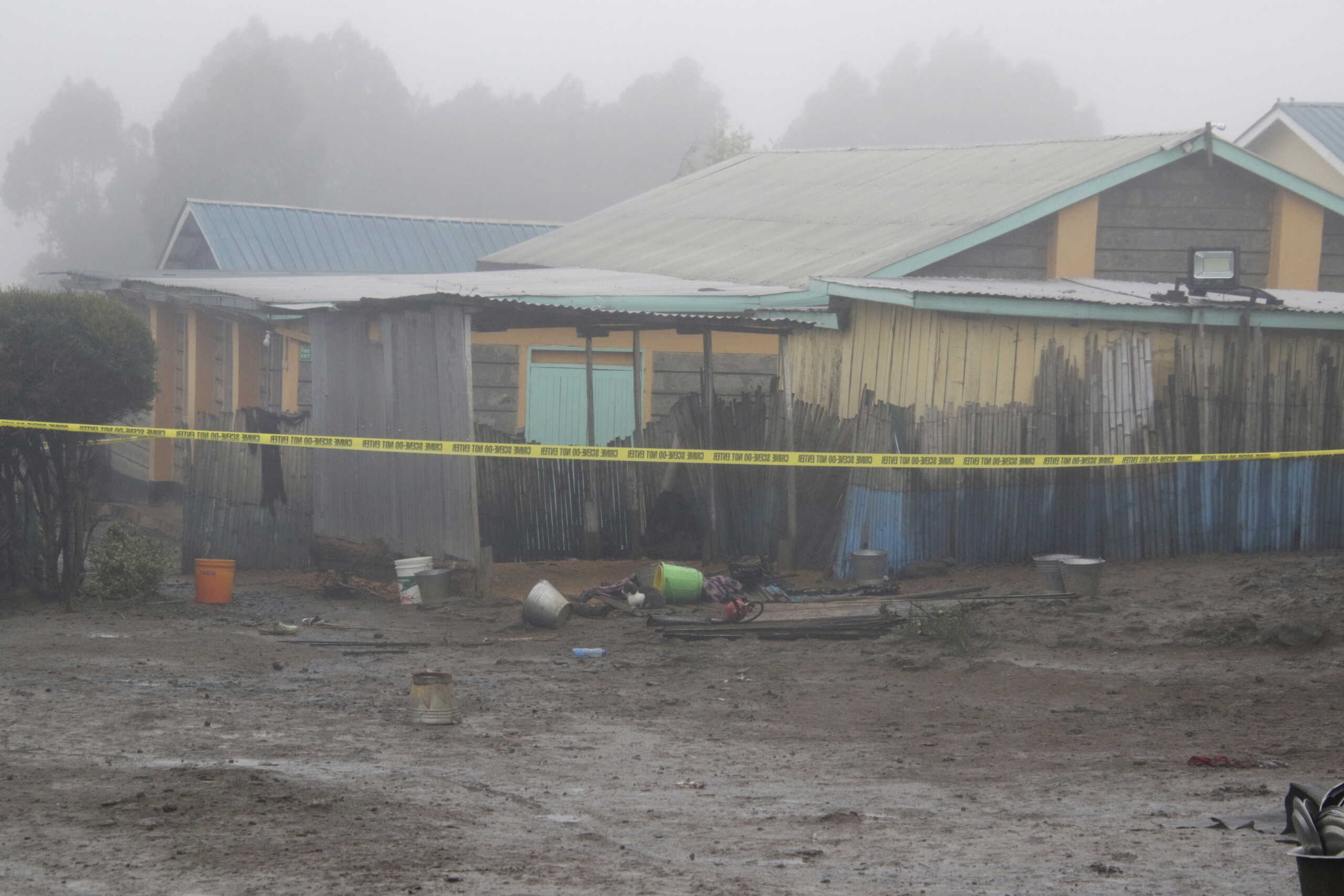Part of a dormitory is seen following a fire at the Hillside Endarasha Primary in Nyeri, Kenya Friday, Sept. 6, 2024. A fire in a school dormitory in Kenya has killed several students and seriously burned others. (AP Photo)