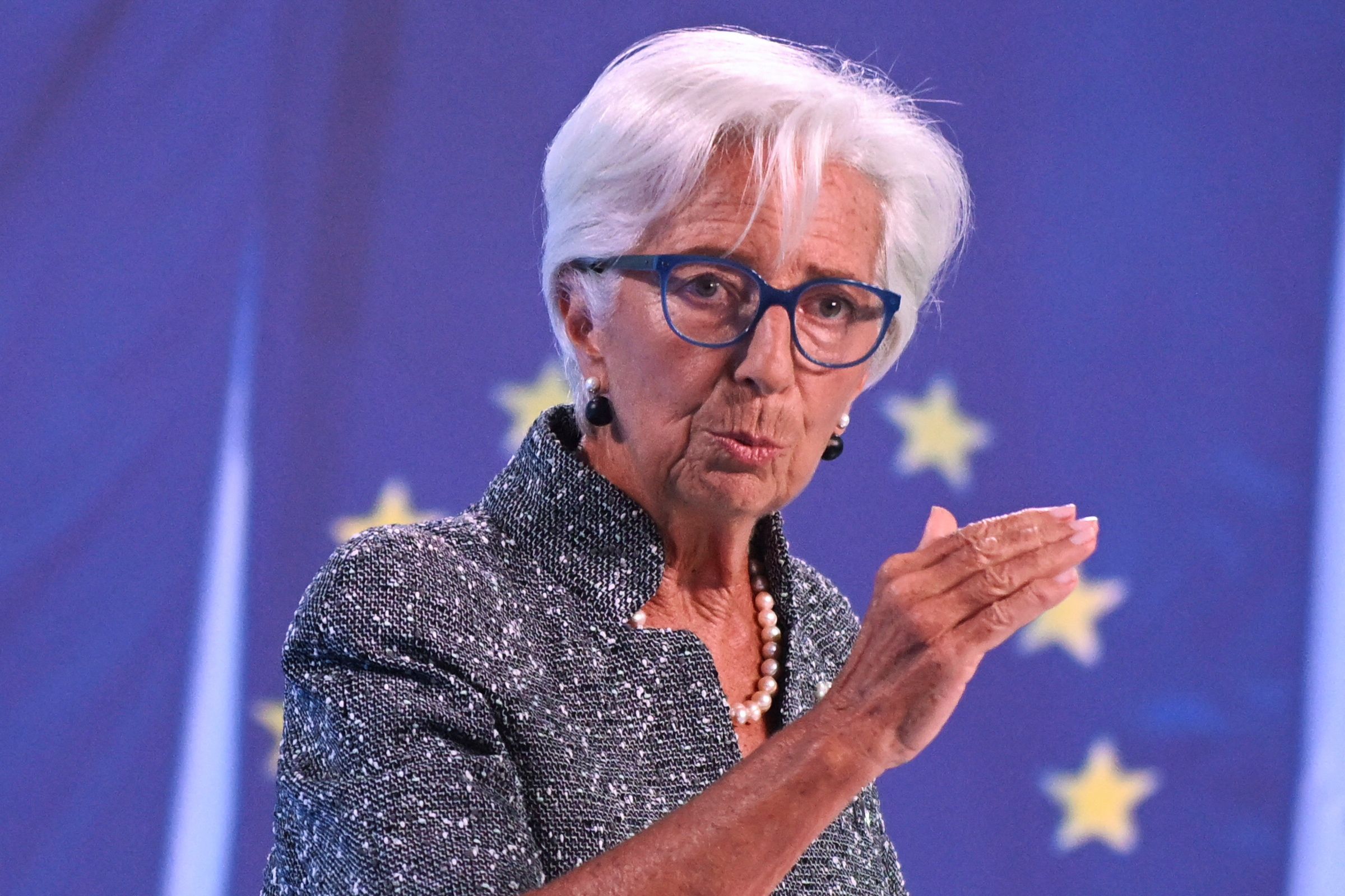European Central Bank (ECB) President Christine Lagarde speaks to reporters following the Governing Council's monetary policy meeting in Frankfurt, Germany September 12, 2024. REUTERS