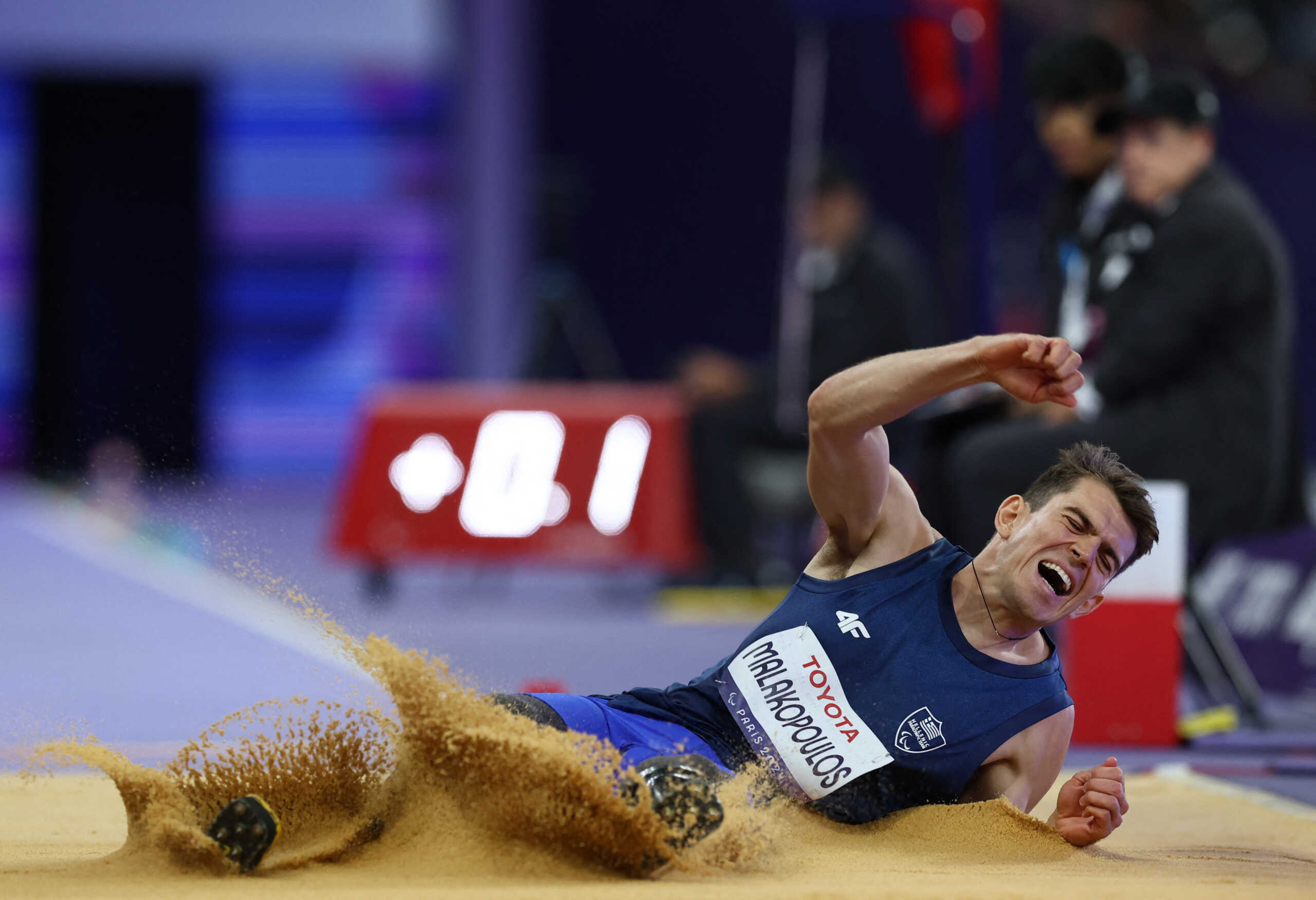 Paris 2024 Paralympics - Athletics - Men's Long Jump - T64 Final - Stade de France, Saint-Denis, France - September 4, 2024 Stylianos Malakopoulos of Greece in action REUTERS
