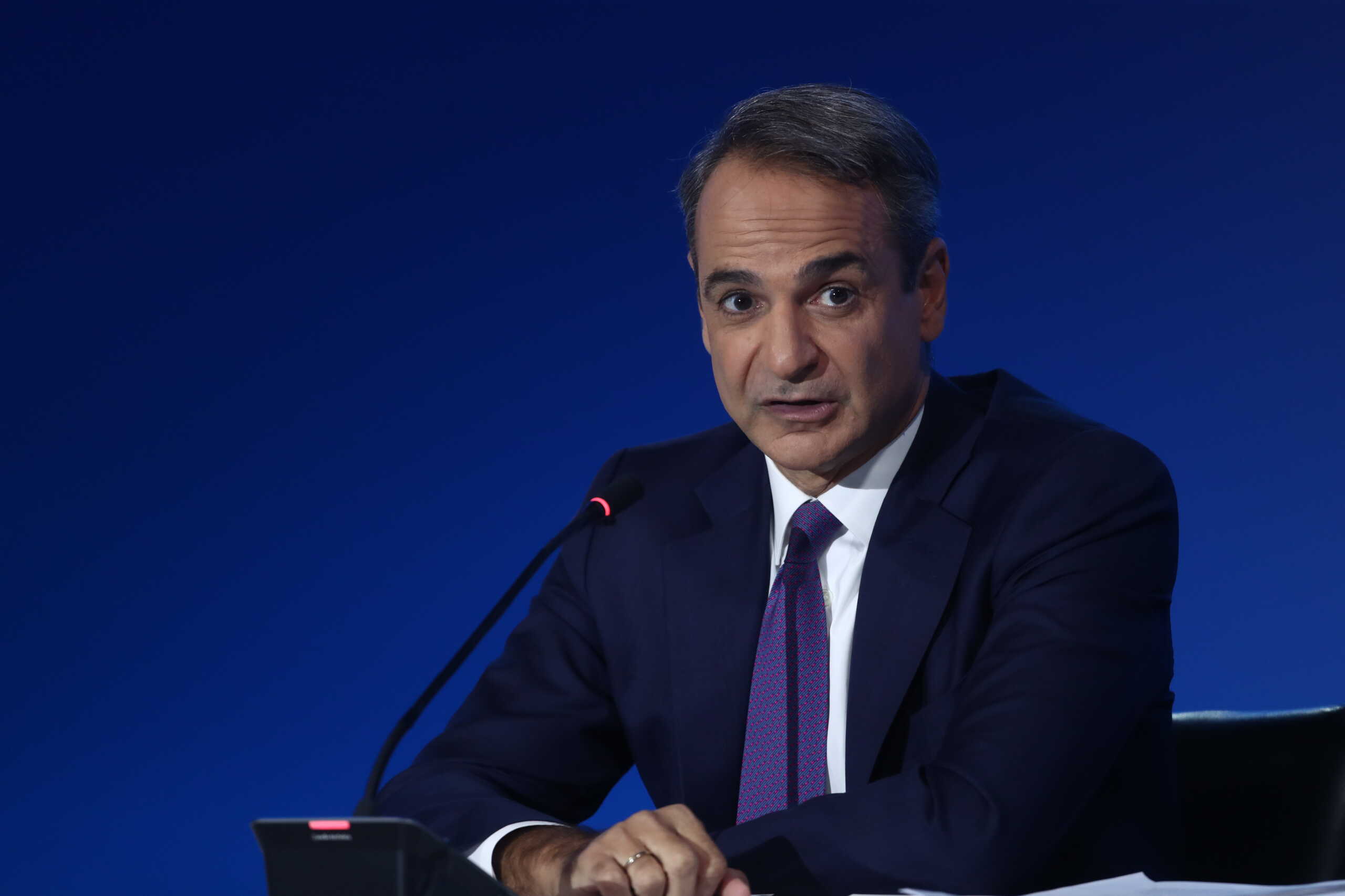 Συνέντευξη τύπου,  του Πρωθυπουργού Κυριάκου Μητσοτάκη στα πλαίσια της 88ης Διεθνούς Έκθεσης Θεσσαλονίκης στο "Βελλίδειο" Συνεδριακό Κέντρο, Κυριακή 8 Σεπτεμβρίου 2024. 
(ΒΑΣΙΛΗΣ ΒΕΡΒΕΡΙΔΗΣ