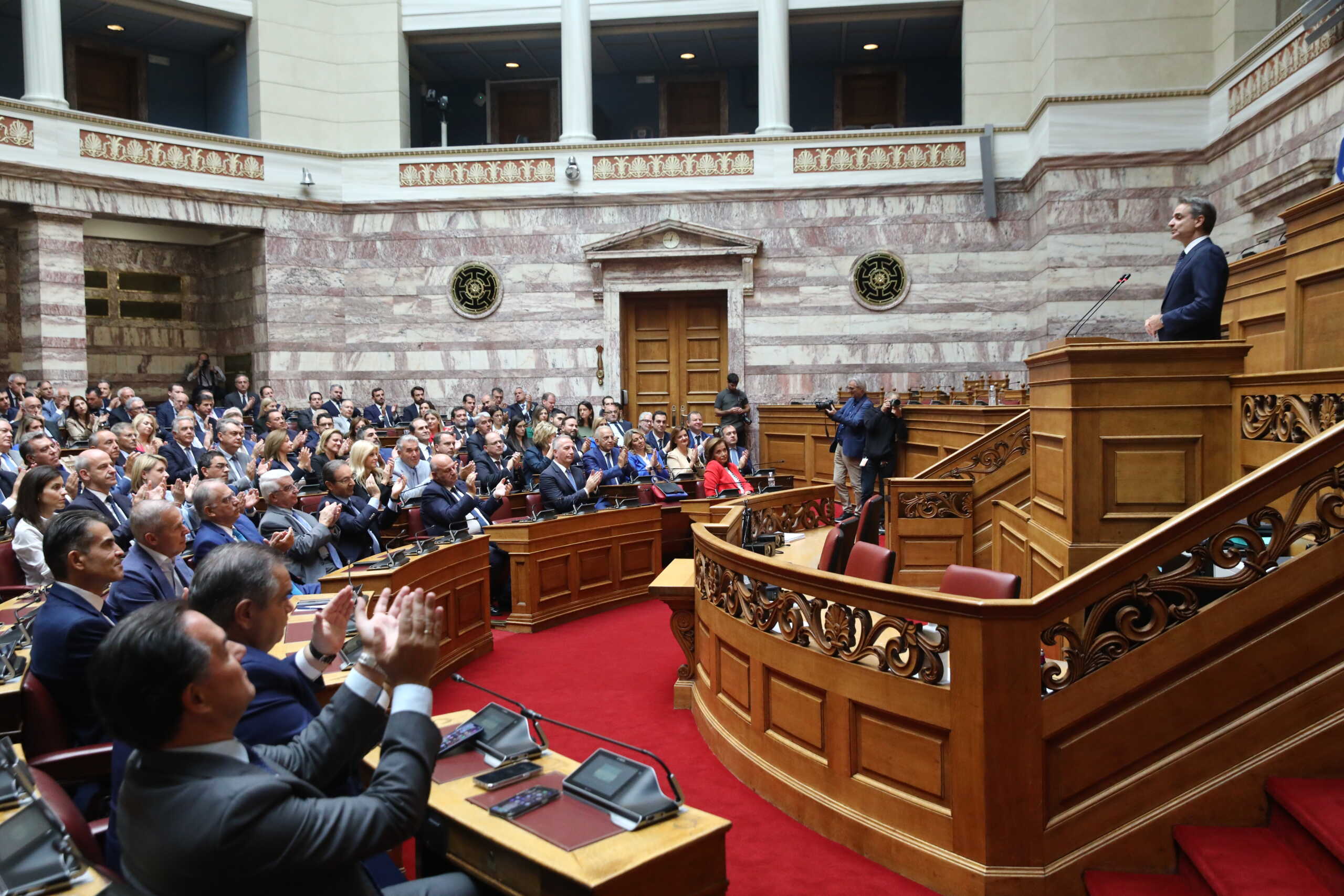 Συνεδρίαση της Κοινοβουλευτικής Ομάδας της Νέας Δημοκρατίας, Πέμπτη 28 Σεπτεμβρίου 2023. 
(ΓΙΑΝΝΗΣ ΠΑΝΑΓΟΠΟΥΛΟΣ