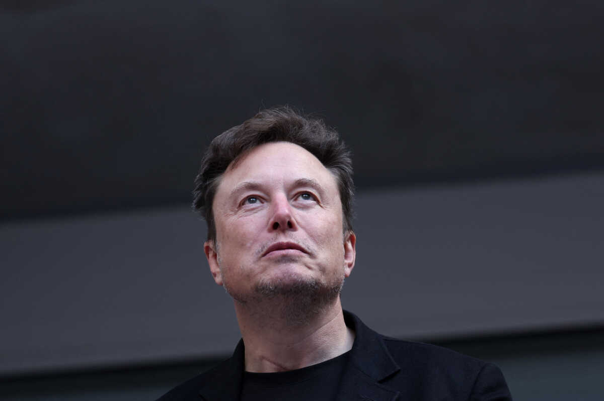 Tennis - U.S. Open - Flushing Meadows, New York, United States - September 8, 2024 Elon Musk is seen during the final match between Italy's Jannik Sinner and Taylor Fritz of the U.S. REUTERS