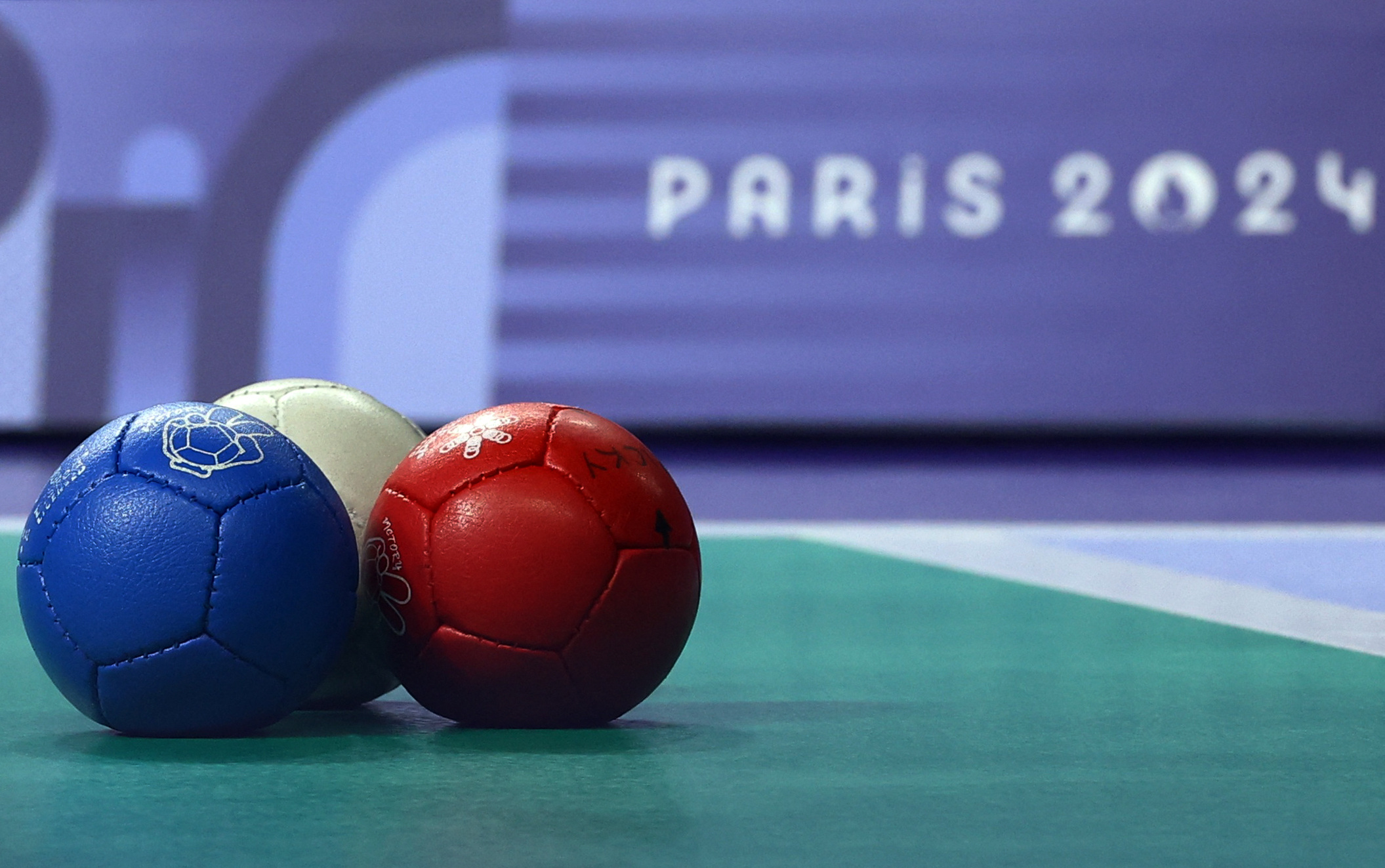Paris 2024 Paralympics - Boccia - Men's Individual - BC3 - Gold Medal Match - South Paris Arena 1, Paris, France - September 2, 2024 General view of boccia balls REUTERS
