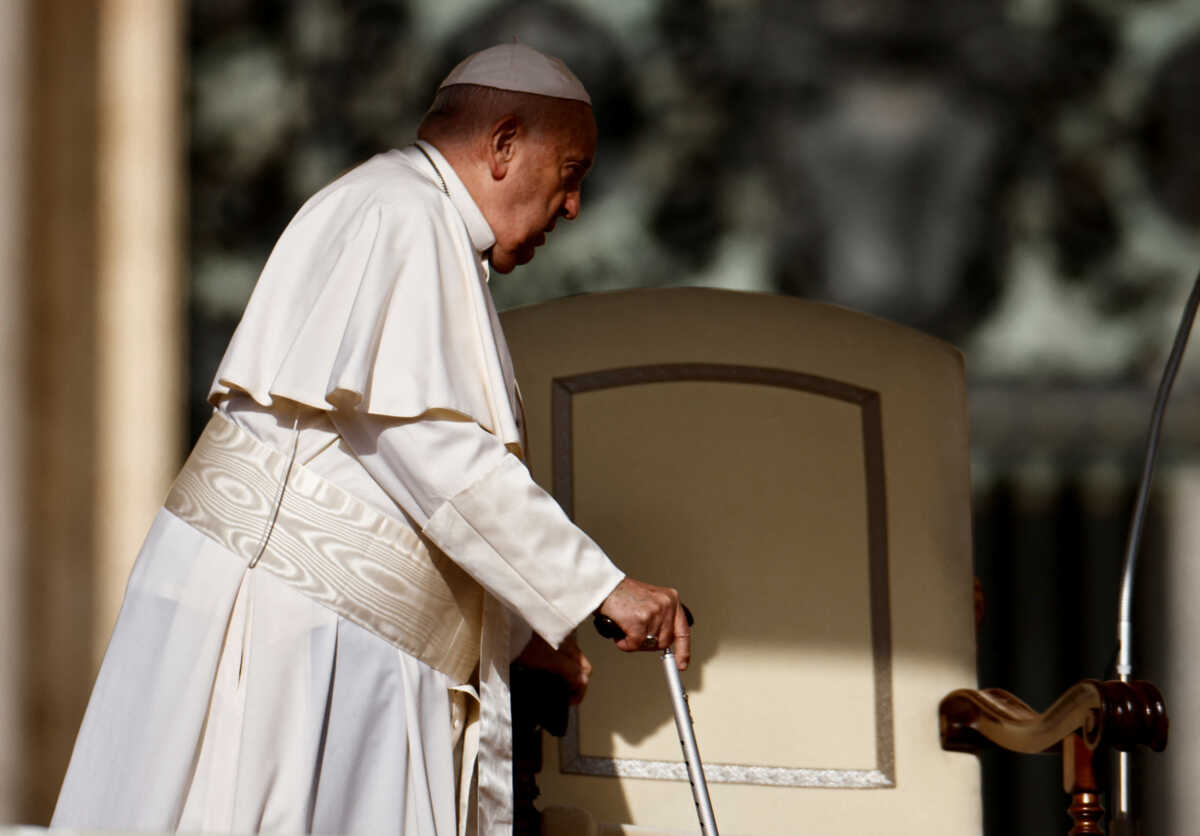 Pope Francis arrives for the weekly general audience, in St. Peter's Square at the Vatican, September 18, 2024. REUTERS