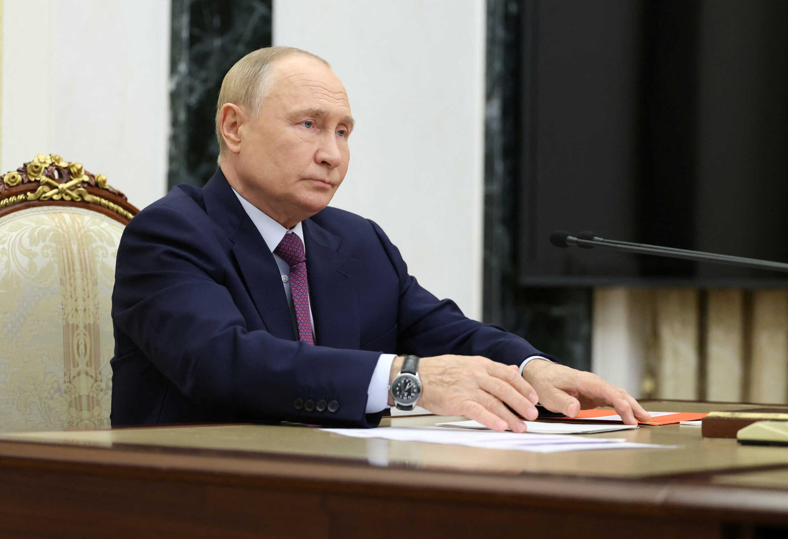 Russia's President Vladimir Putin chairs a meeting of the Security Council on the subject of nuclear deterrence in Moscow, Russia September 25, 2024. Sputnik