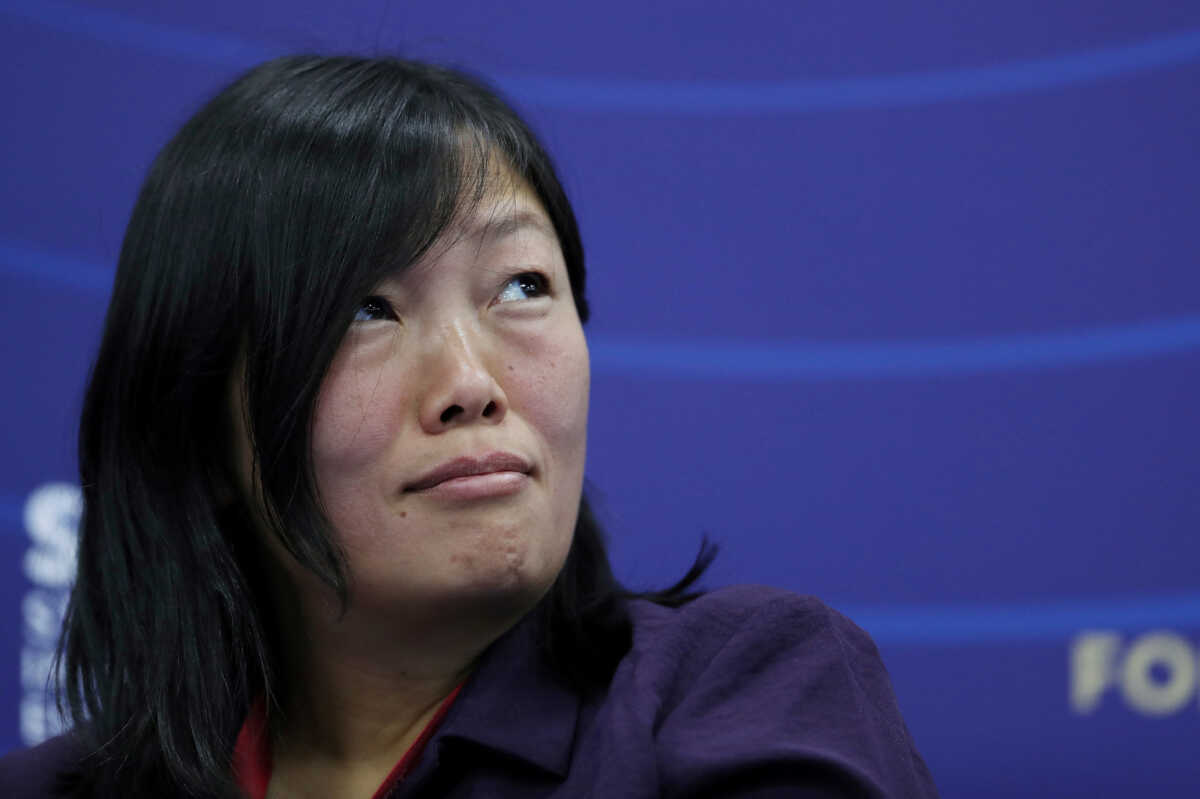FILE PHOTO: Tatyana Bakalchuk, General Director of Wildberries, attends a session of the St. Petersburg International Economic Forum (SPIEF) in Saint Petersburg, Russia, June 3, 2021. REUTERS
