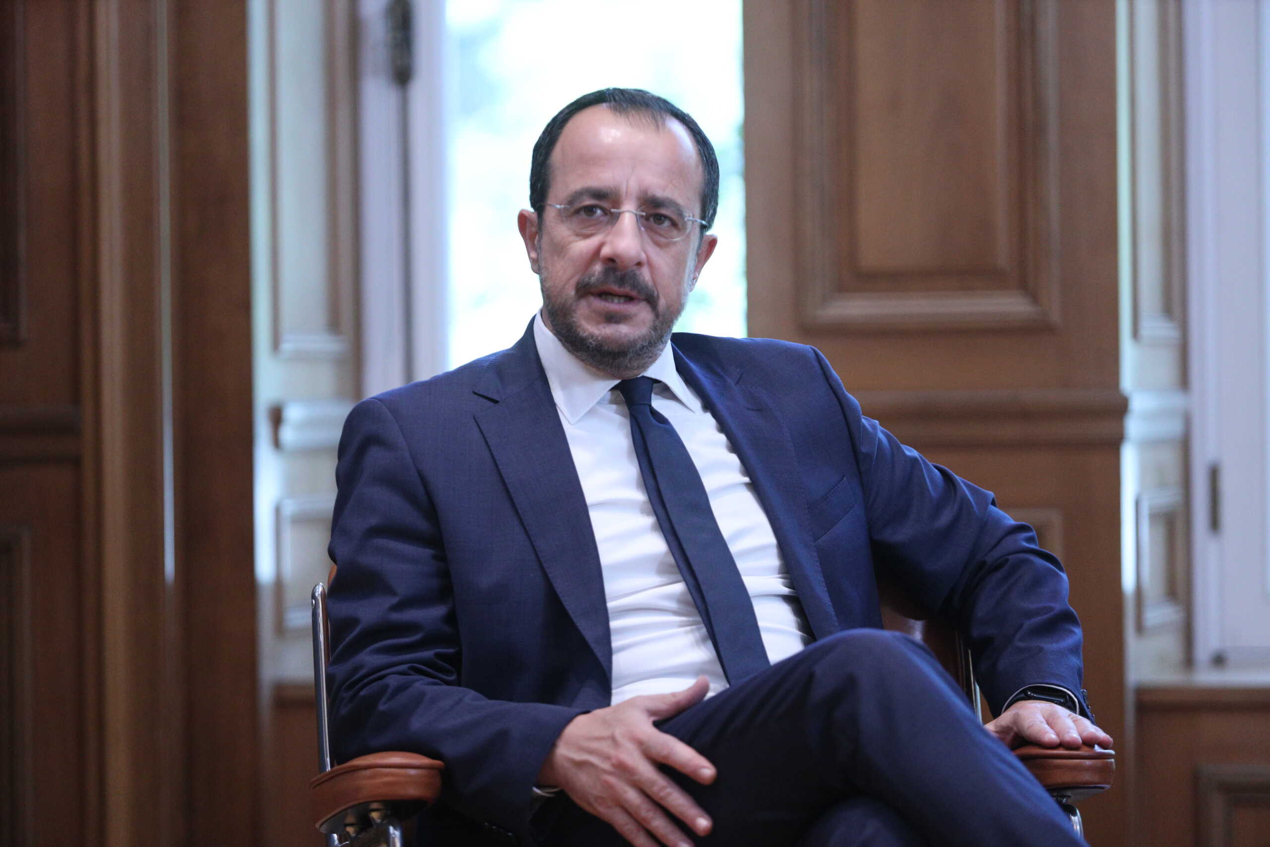 Συνάντηση του Πρωθυπουργού Κυριάκου Μητσοτάκη με τον Πρόεδρο της Κύπρου Νίκου Χριστοδουλίδη, στο Μέγαρο Μαξίμου, Πέμπτη 19 Σεπτεμβρίου 2024.  
(ΓΙΑΝΝΗΣ ΠΑΝΑΓΟΠΟΥΛΟΣ
(ΓΙΑΝΝΗΣ ΠΑΝΑΓΟΠΟΥΛΟΣ