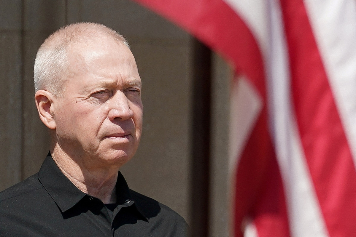 FILE PHOTO: Israeli Defense Minister Yoav Gallant is received by U.S. Secretary of Defense Lloyd Austin (not pictured) at the Pentagon in Washington, U.S., June 25, 2024. REUTERS