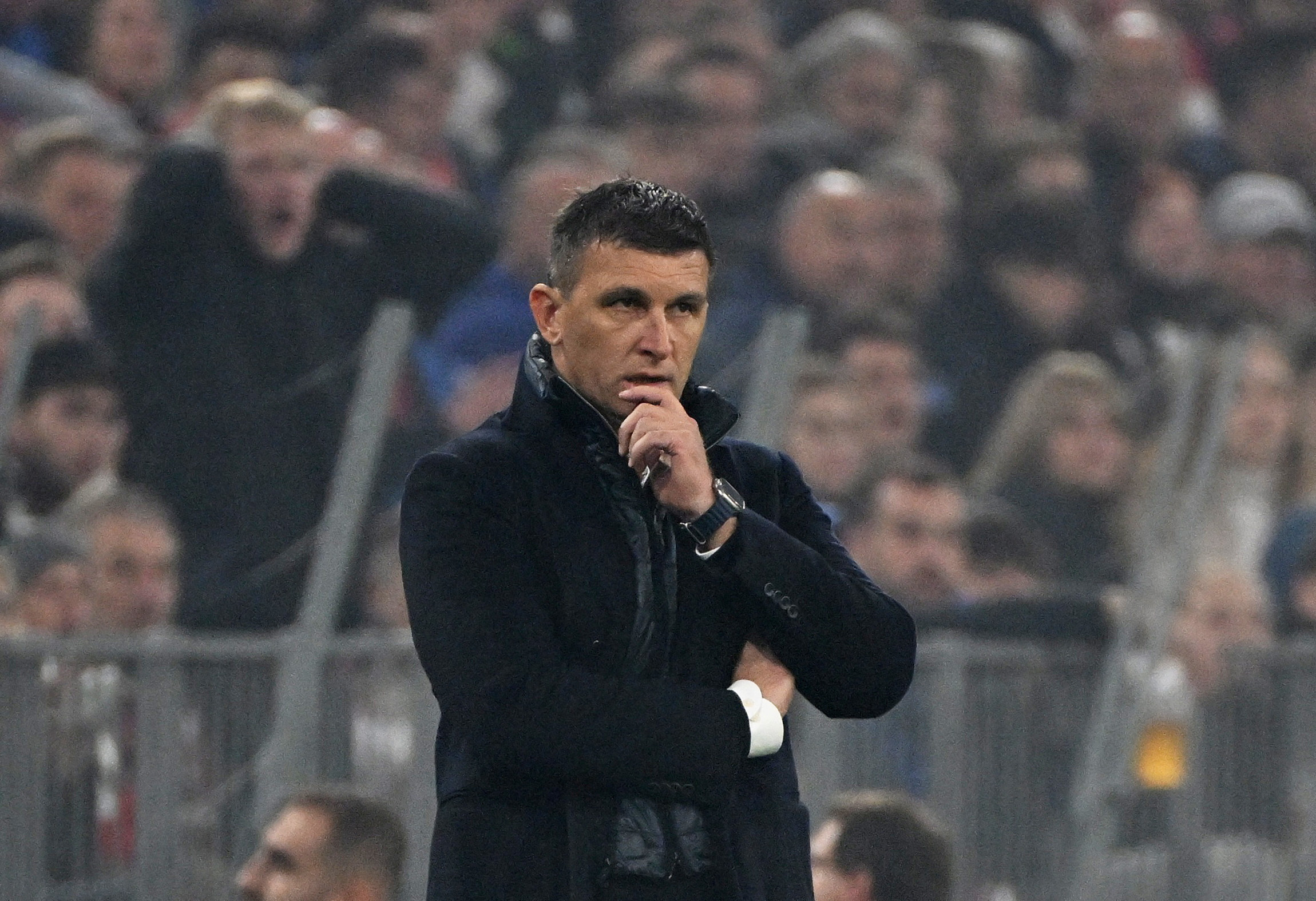 FILE PHOTO: Soccer Football - Champions League - Bayern Munich v GNK Dinamo Zagreb - Allianz Arena, Munich, Germany - September 17, 2024 GNK Dinamo Zagreb coach Sergej Jakirovic reacts REUTERS