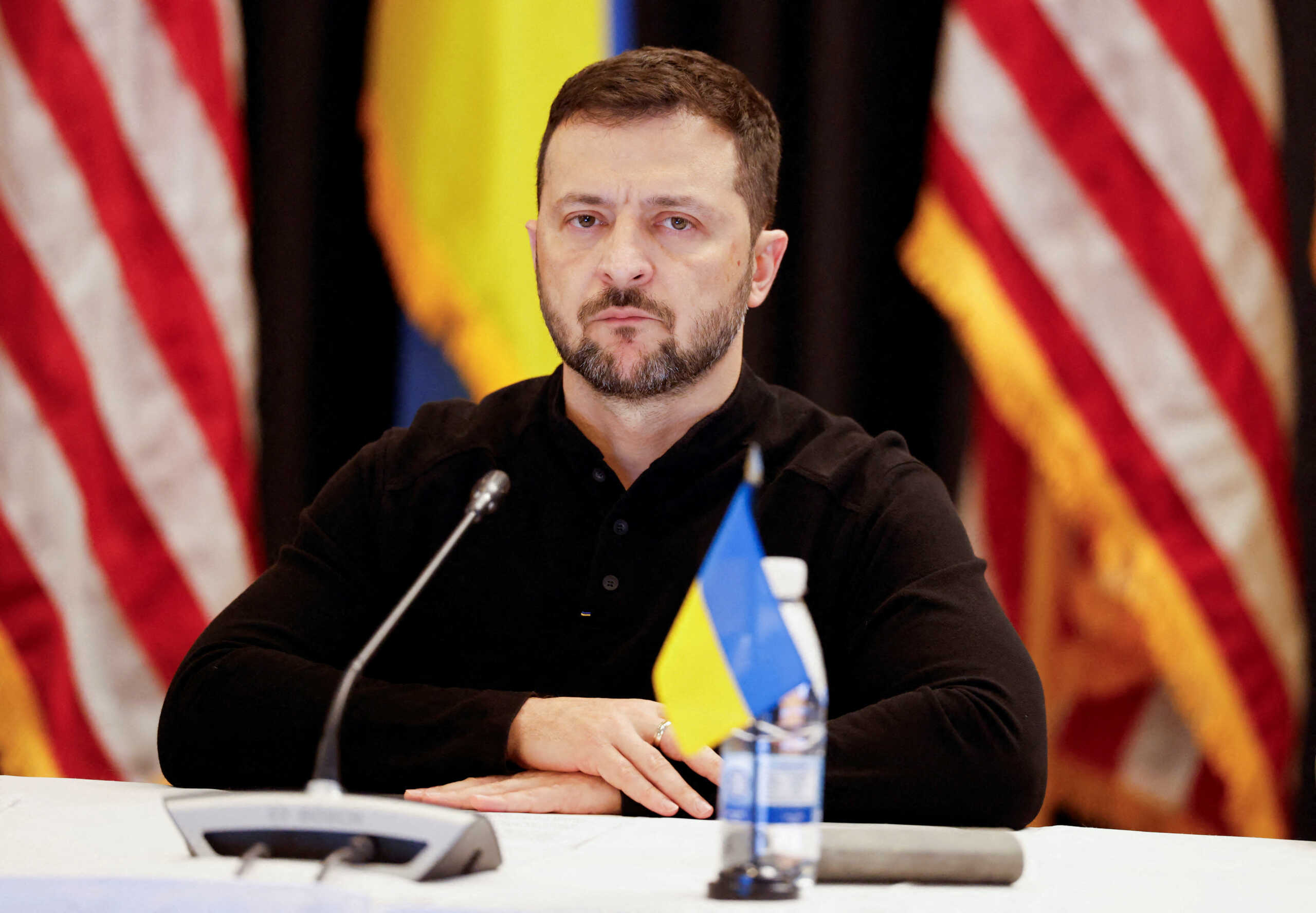Ukrainian President Volodymyr Zelenskiy attends a meeting of the Ukraine Defence Contact Group at the Ramstein Air Base in Germany, September 6, 2024. REUTERS