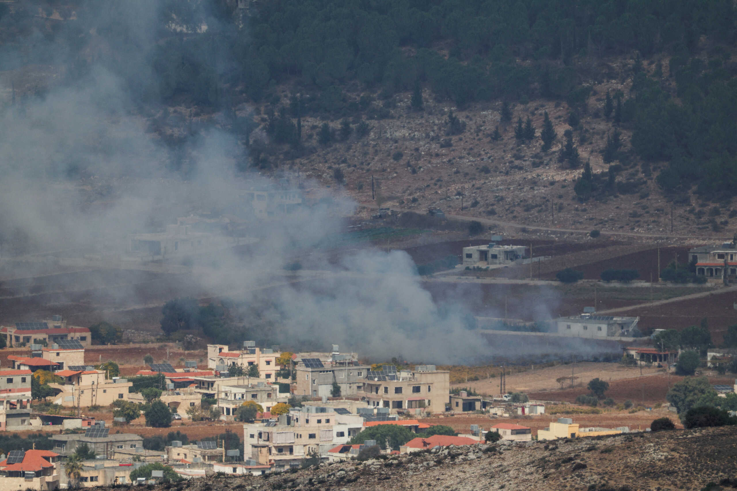 Smoke billows on the Lebanon's side of the border with Israel, amid ongoing hostilities between Hezbollah and Israeli forces, as seen from Mount Addir, northern Israel, October 31, 2024. REUTERS