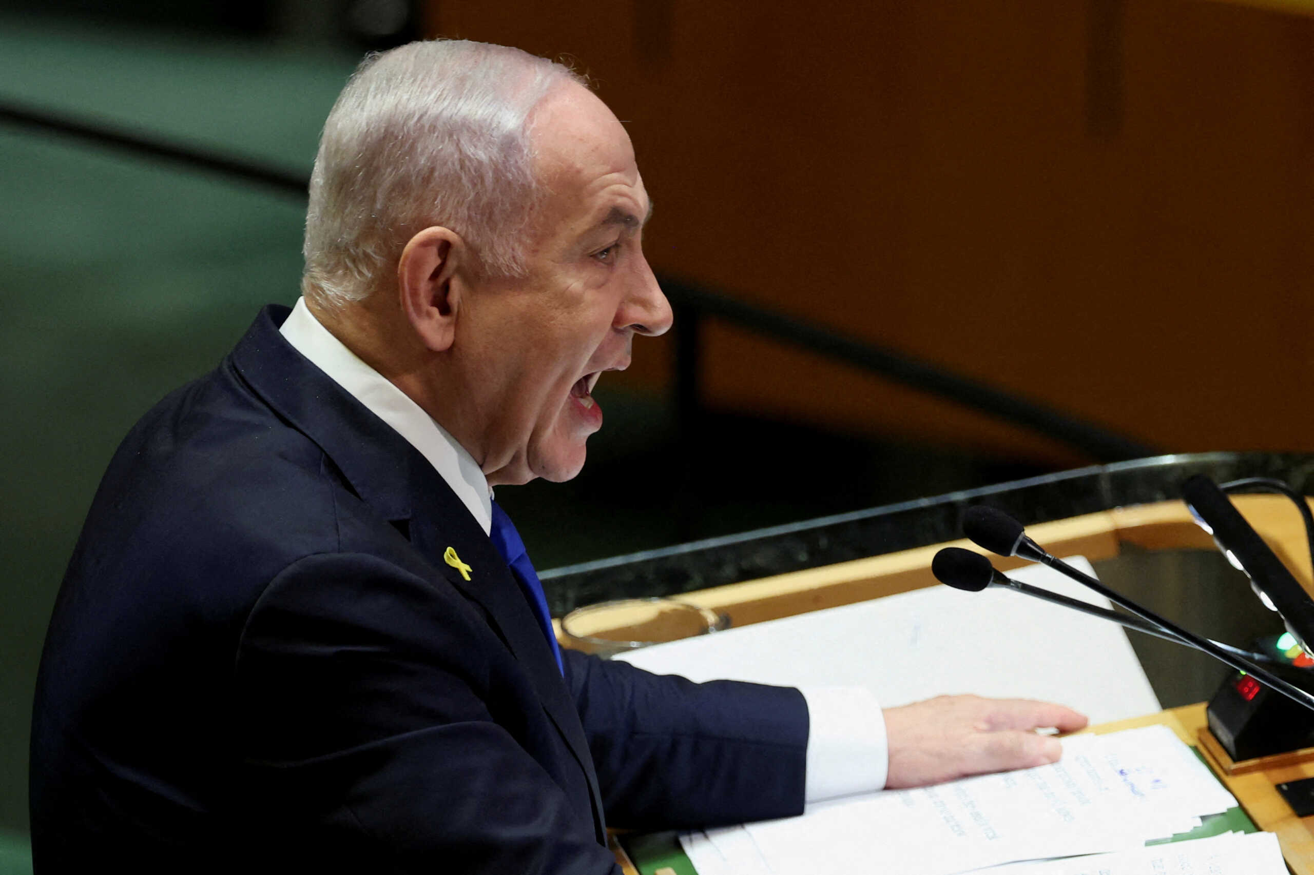 FILE PHOTO: Israel's Prime Minister Benjamin Netanyahu addresses the 79th United Nations General Assembly at U.N. headquarters in New York, U.S., September 27, 2024.  REUTERS