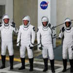FILE PHOTO: NASA's SpaceX Crew-8 astronauts Matthew Dominick, Michael Barratt, and Jeanette Epps, and Roscosmos cosmonaut Alexander Grebenkin, depart their crew quarters for the launch pad before their mission to the International Space Station, aboard a SpaceX Falcon 9 rocket from the Kennedy Space Center in Cape Canaveral,  Florida, U.S., March 3, 2024. REUTERS