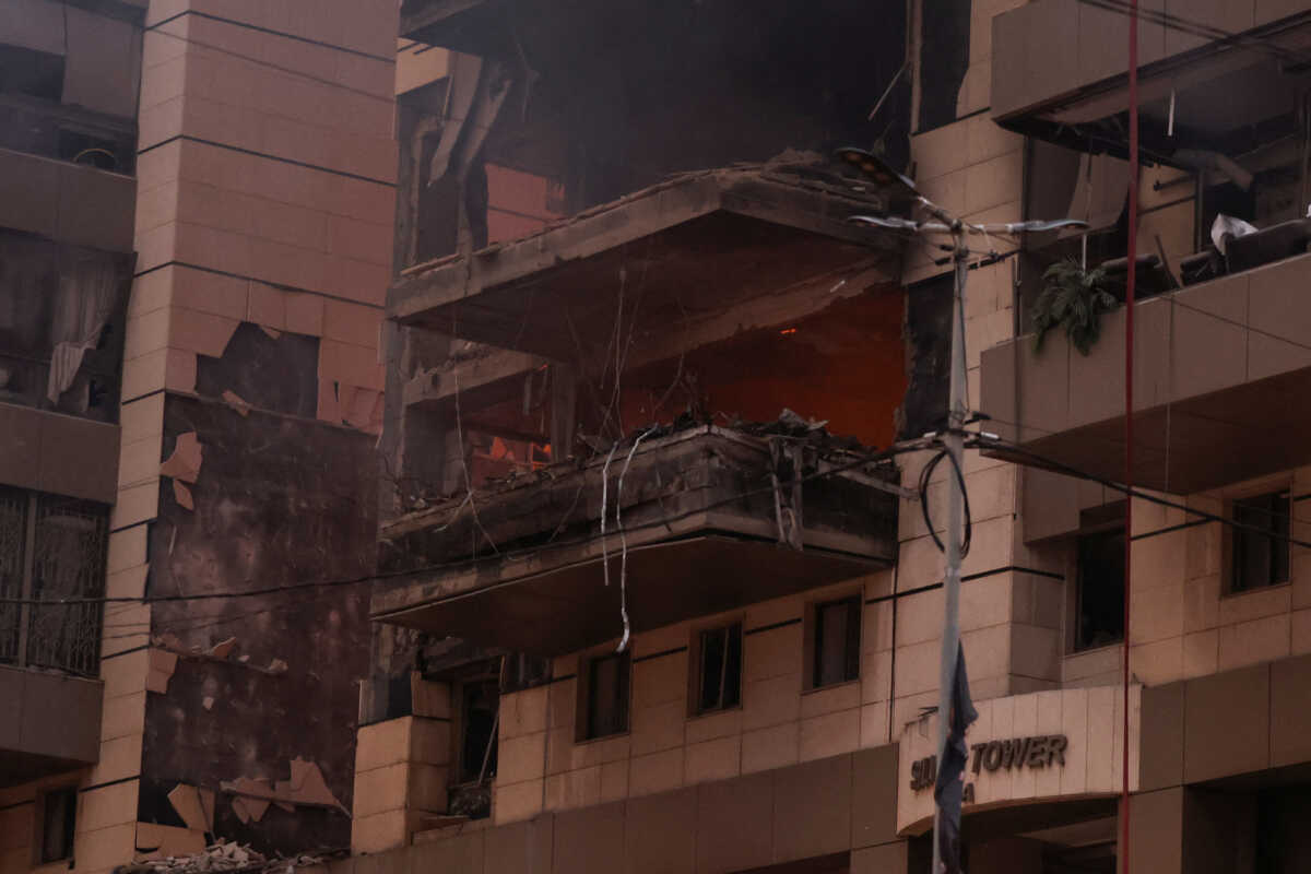 A view of a site of an Israeli strike, amid ongoing cross-border hostilities between Hezbollah and Israeli forces, in south Beirut, Lebanon October 1, 2024. REUTERS