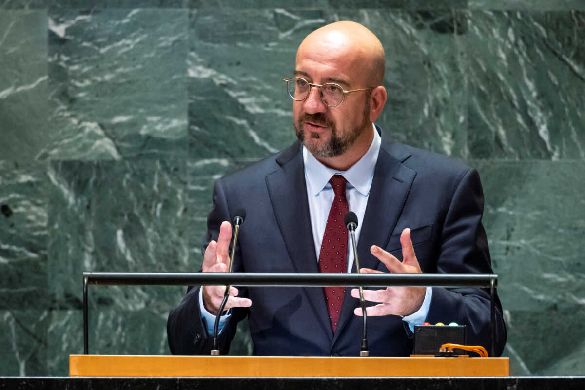 President of the European Council Charles Michel addresses the 79th United Nations General Assembly at U.N. headquarters in New York, U.S., September 26, 2024.  REUTERS