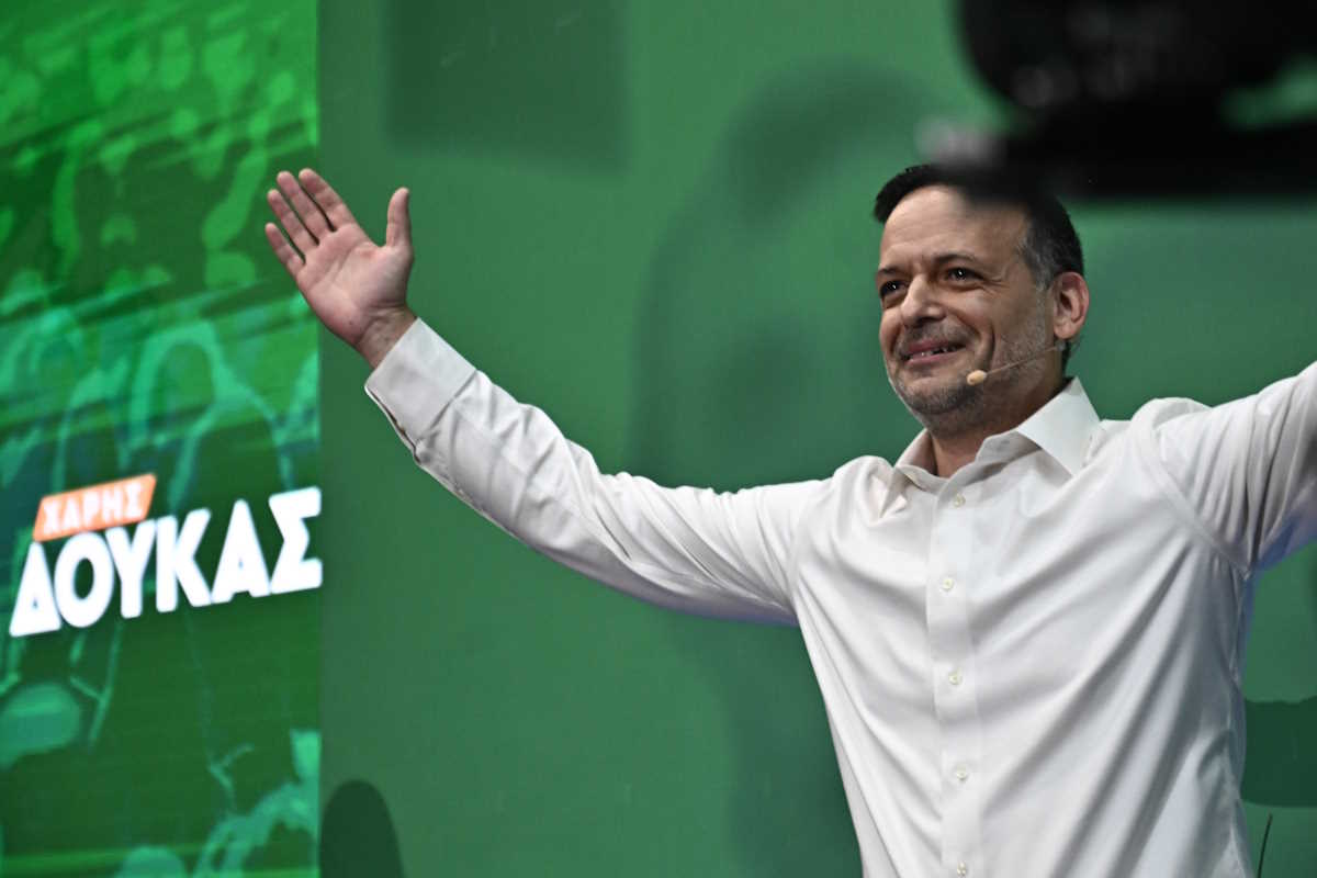 Κεντρική ομιλία του υποψηφίου προέδρου του ΠΑΣΟΚ - Κινήματος Αλλαγής Χάρη Δούκα, στην Αθήνα, Τετάρτη 2 Οκτωβρίου 2024. 
(ΚΩΣΤΑΣ ΤΖΟΥΜΑΣ